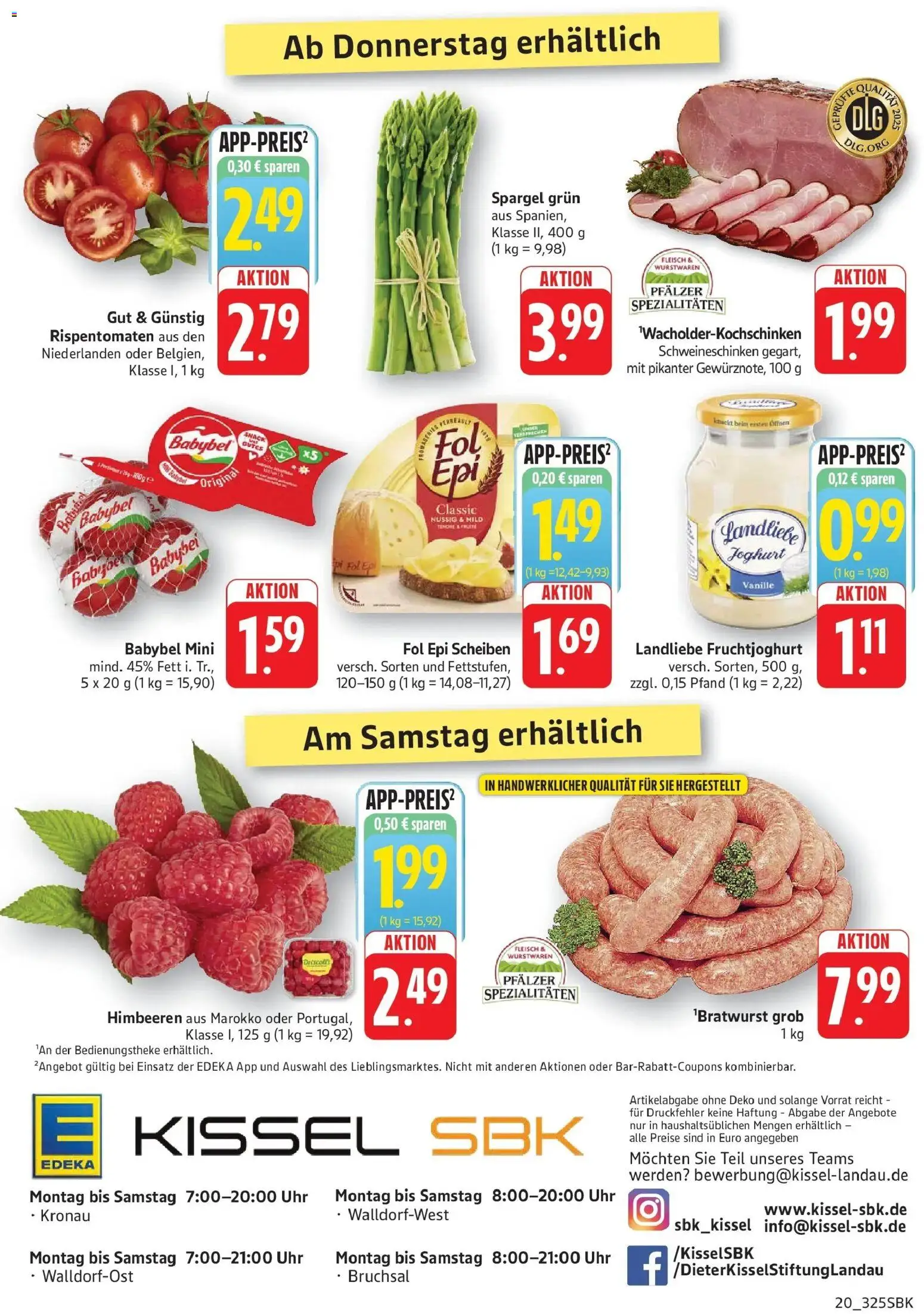 E center Prospekt Walldorf	 – gültig ab 05.04.2026 | Seite: 20 | Produkte: Himbeeren, Fruchtjoghurt, Babybel, Uhr