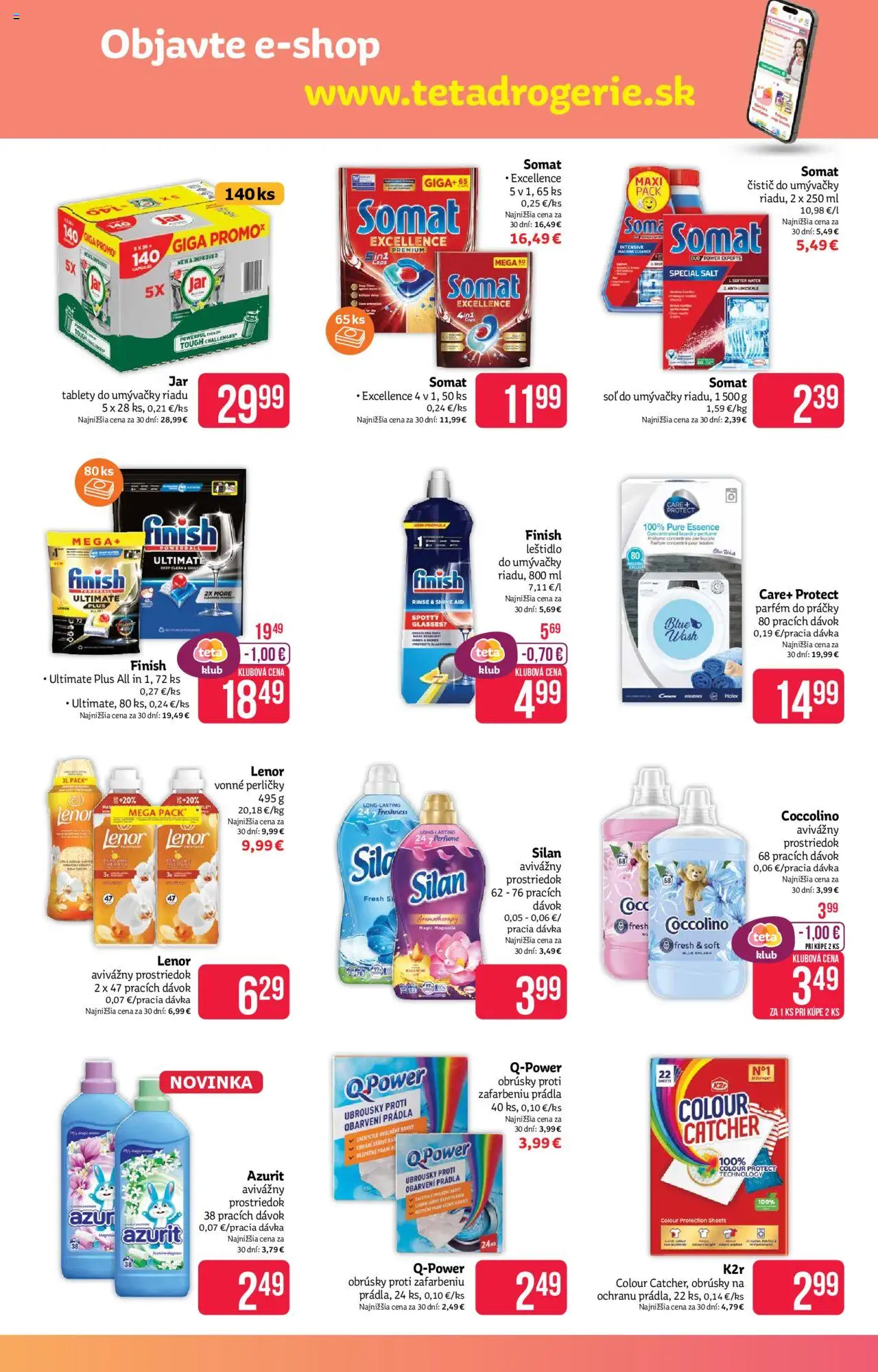Nové Teta drogerie akcie – leták je platný od 16.09.2025 | Strana: 15 | Produkty: Práčky, Parfém, Soľ, Lenor