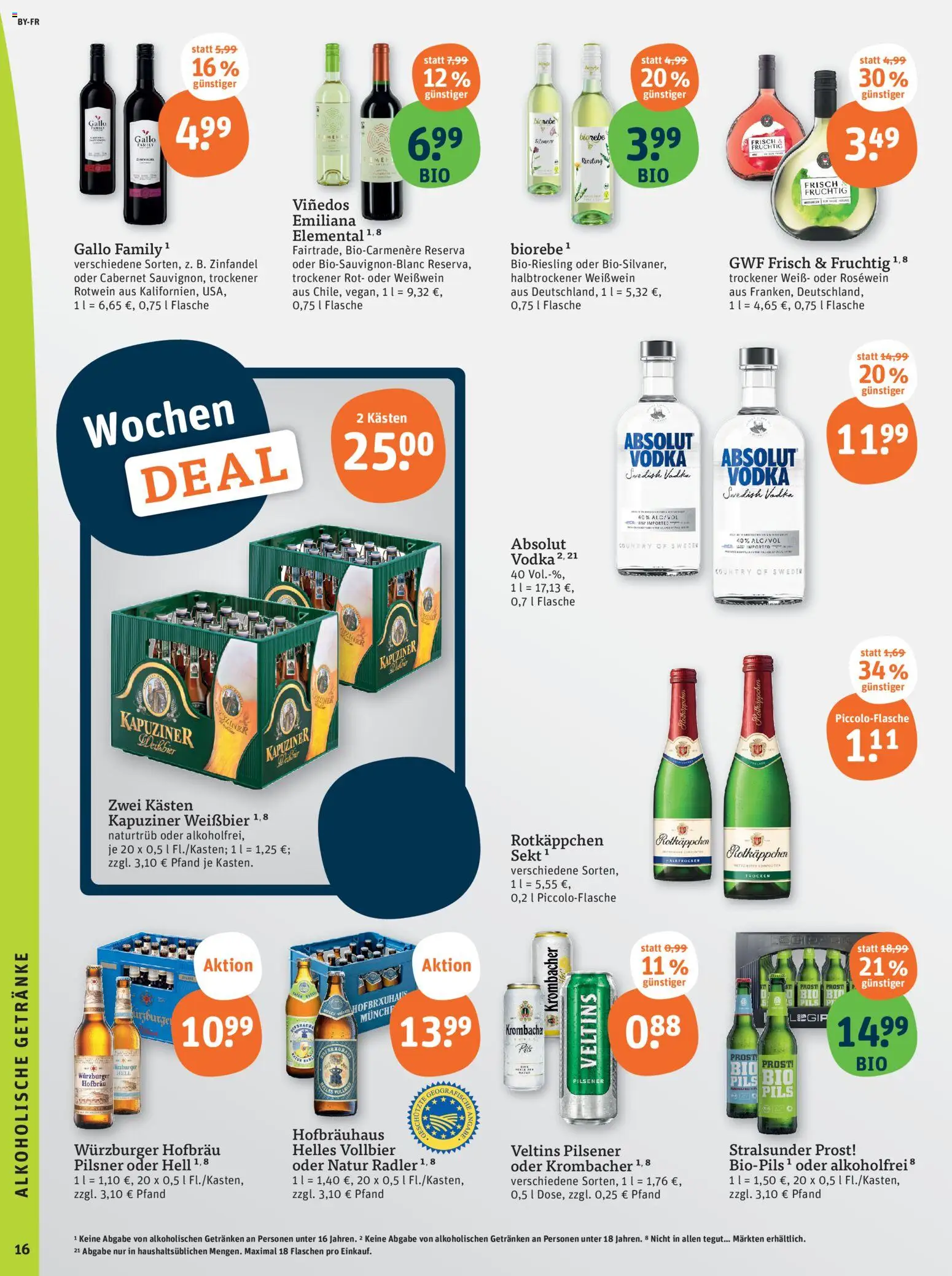 Tegut Prospekt – gültig ab 10.11.2025 | Seite: 18 | Produkte: Weißwein, Sekt, Radler, Veltins