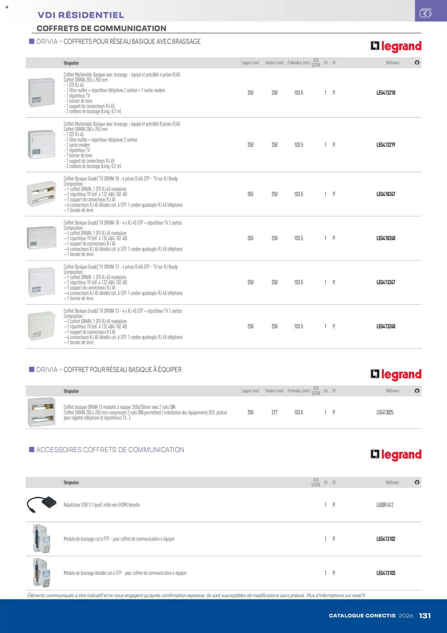 {H1} | Page: 131 | Produits: Adaptateur, USB, Prises, Modem