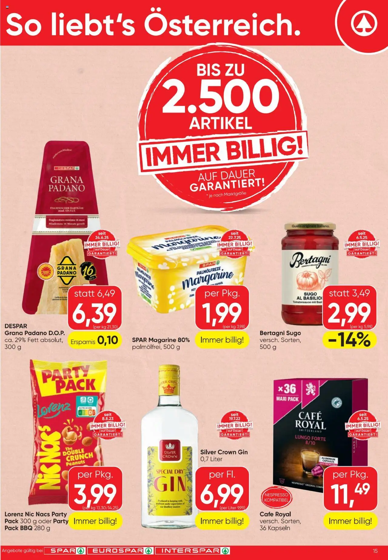 Spar Flugblatt gültig ab 24.07.2025 | Seite: 15 | Produkte: Gin