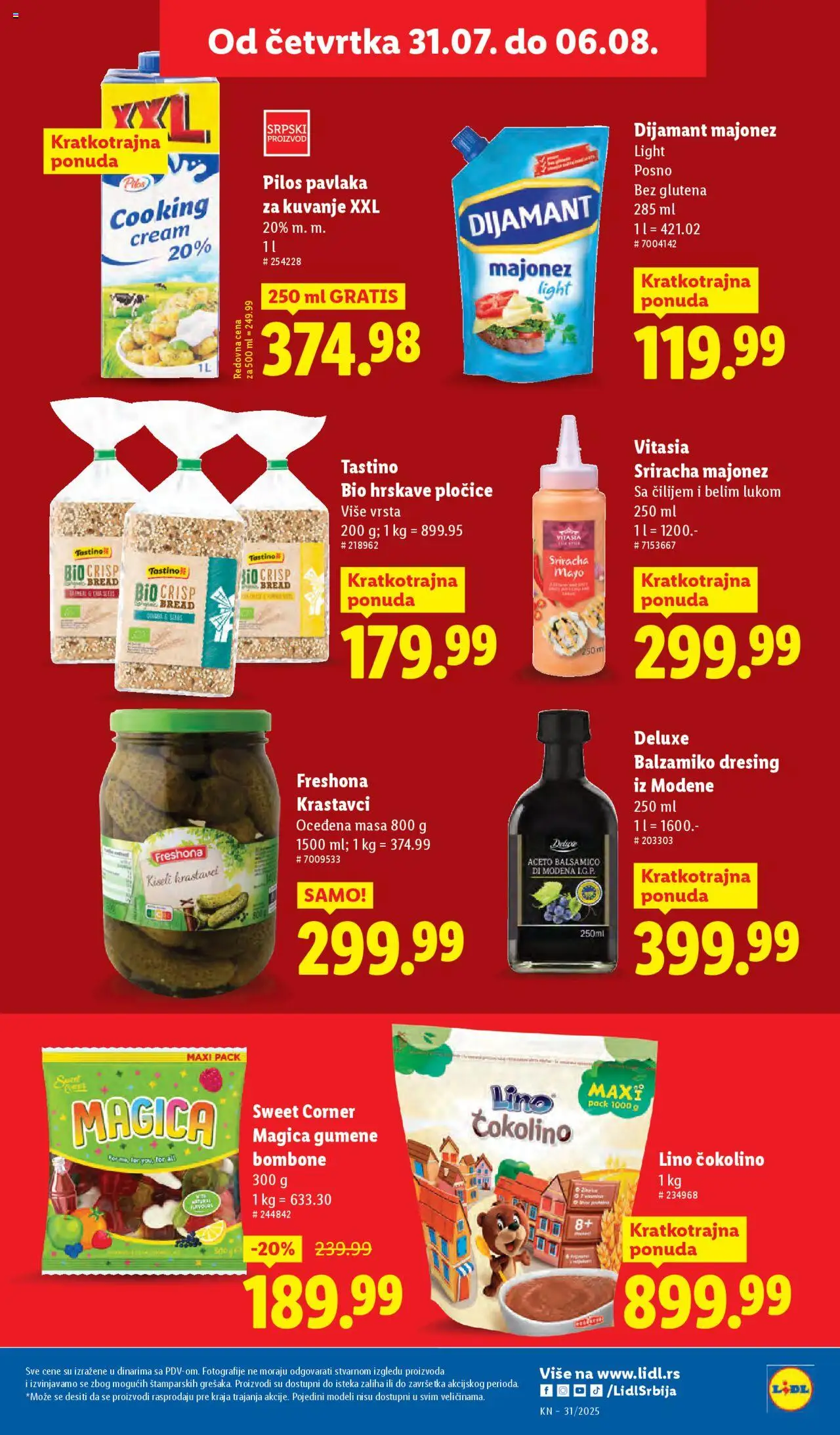 Lidl katalog - važi od 31.07.2025 | Strana: 23 | Proizvode: Majonez, Bombone, Gumene bombone, Pavlaka