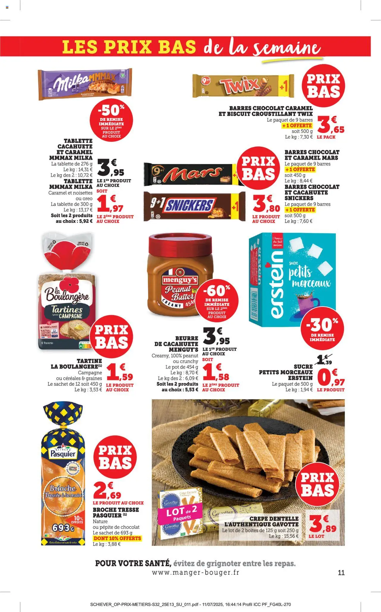  | Page: 11 | Produits: Tablette, Cacahuète, Noisettes, Beurre