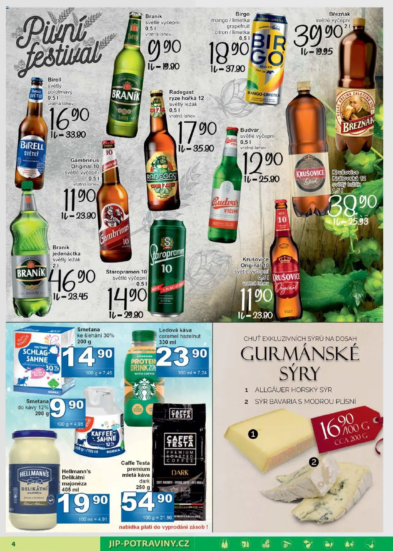 Jip leták od 16.07.2025 | Strana: 4 | Produkty: Starbucks, Březňák, Sýry, Hellmann's