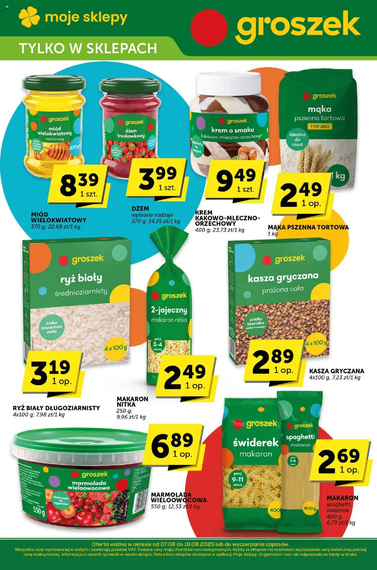 Groszek Gazetka - Katalog od 07.08.2025 | Strona: 33 | Produkty: Miód, Kasza, Ryż, Makaron