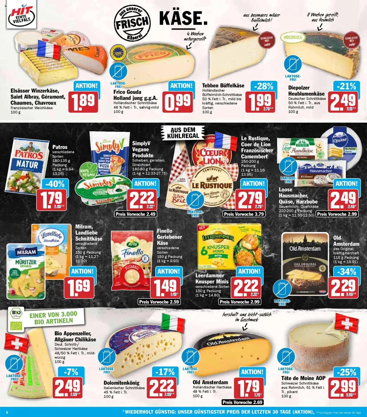 HIT - Berlin – gültig ab 17.11.2025 | Seite: 6 | Produkte: Käse, Patros, Milram, Pizza
