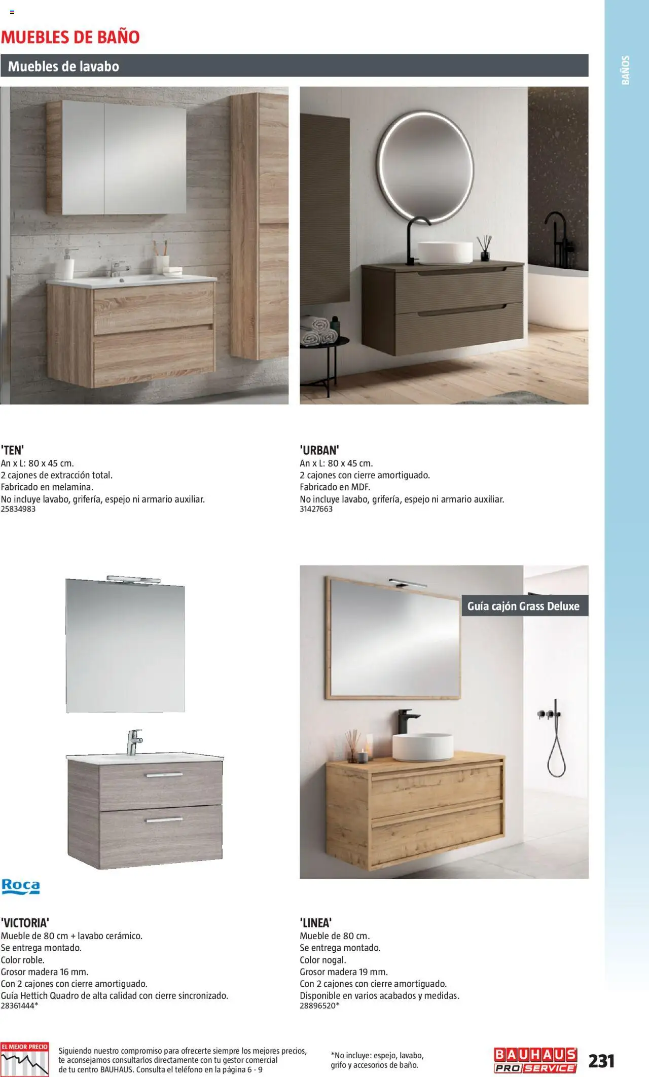 Bauhaus - ProService  │ válido desde el 24.02.2025 | Página: 231 | Productos: Muebles, Armario, Lavabo, Espejo