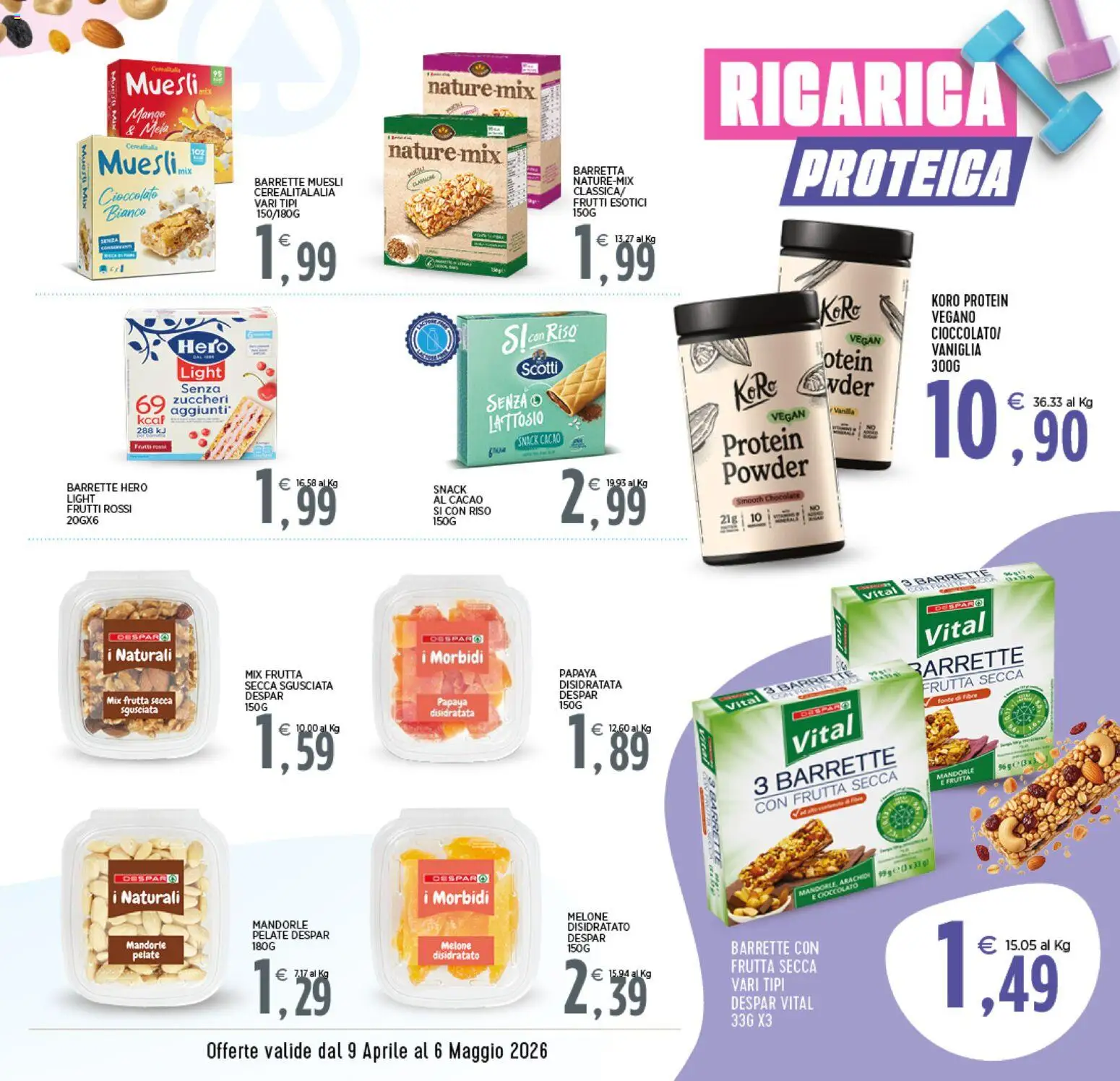 Volantino Interspar del 09.04.2026 | Pagina: 15 | Prodotti: Frutta, Mandorle, Barretta, Cacao