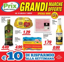 Anteprima del volantino Prix Abano Terme catalogo valido a partire dal 29.07.2025