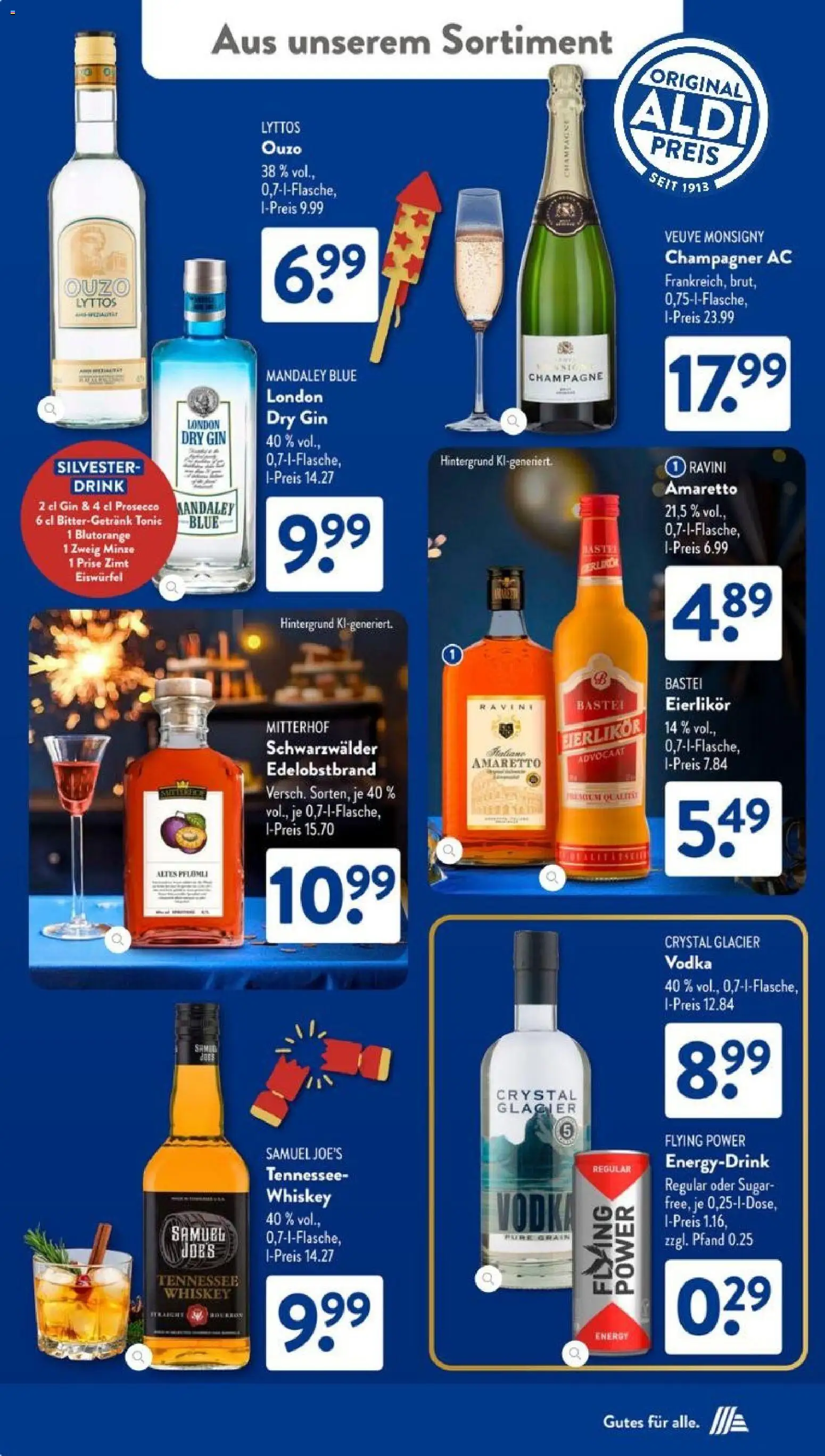 Aldi Süd Prospekt 	 – gültig ab 22.12.2025 | Seite: 36 | Produkte: Ouzo, Energy, Gin, Whiskey