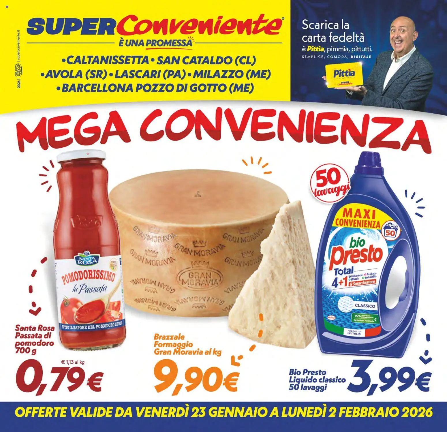 Volantino SuperConveniente del 23.01.2026 | Pagina: 1 | Prodotti: Smacchiatore, Pomodoro, Formaggio