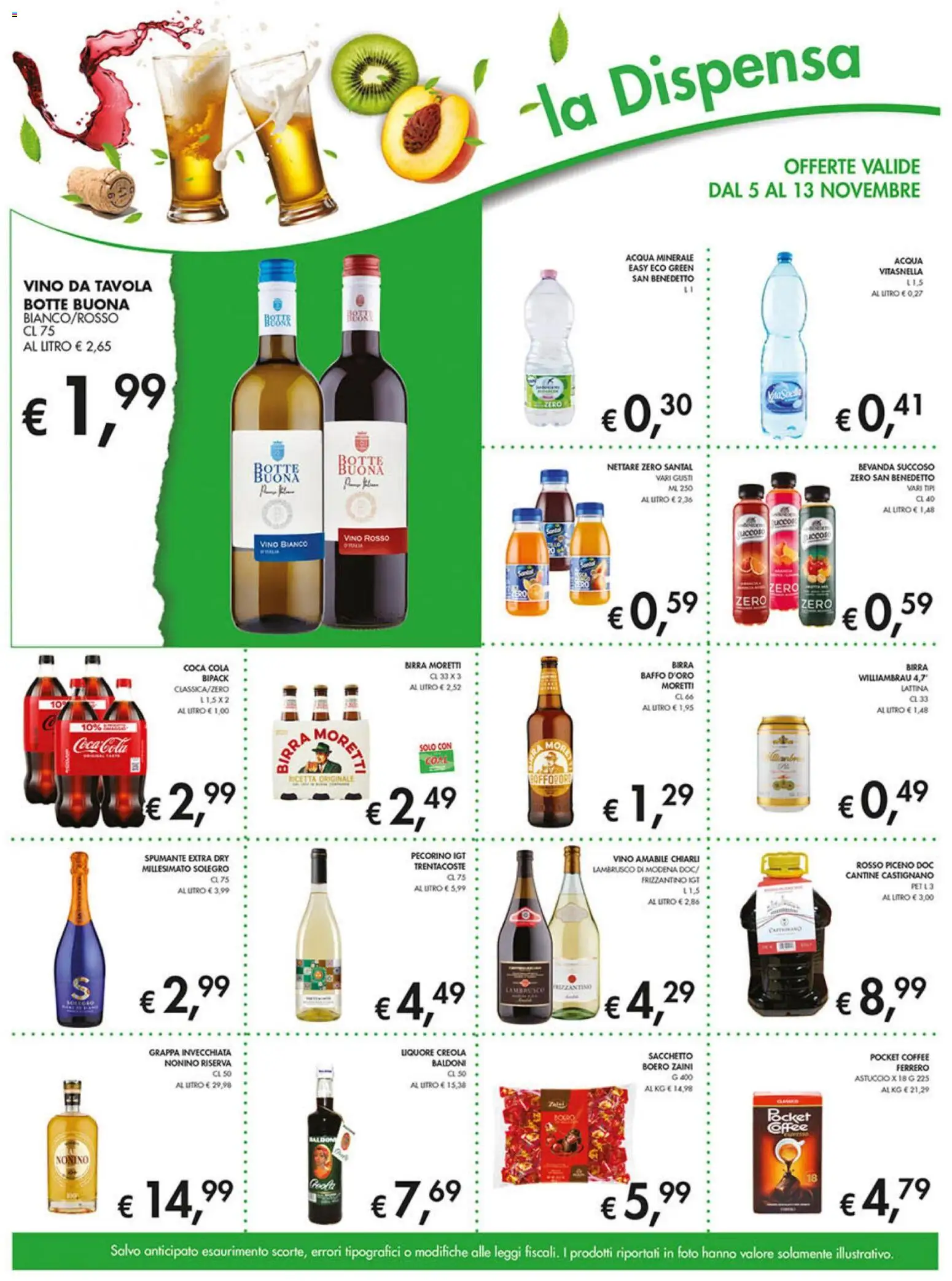 Volantino Coal del 05.11.2025 | Pagina: 11 | Prodotti: Acqua, Spumante, Grappa, Coca Cola