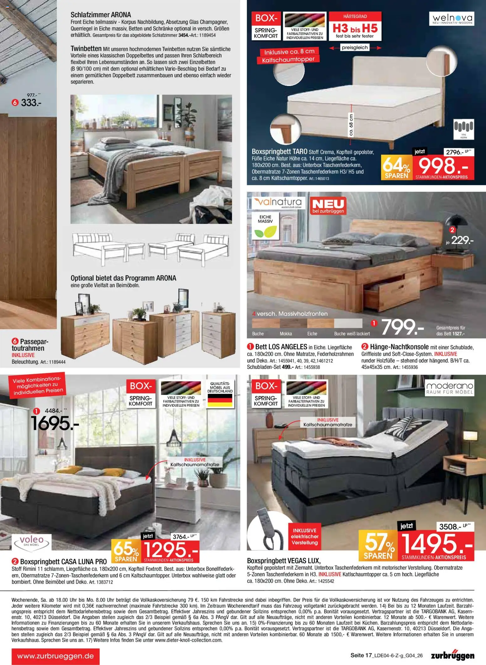 Zurbrüggen Italienische Wochen – gültig ab 11.04.2026 | Seite: 31 | Produkte: Bett, Boxspringbett, Doppelbett, Box