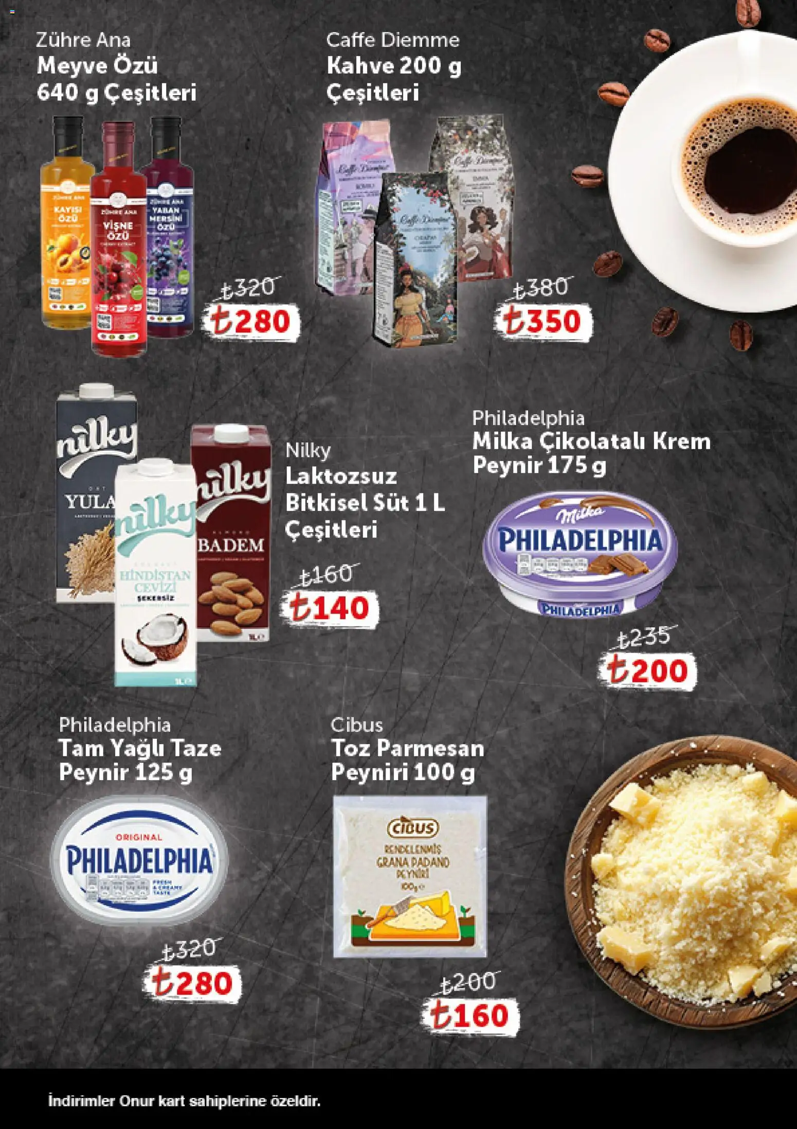 Onur Market - Katalog Gurme - 28.04.2026 tarihinden itibaren geçerlidir | Sayfa: 9 | Ürünler: Krem, Peynir, Kahve, Badem