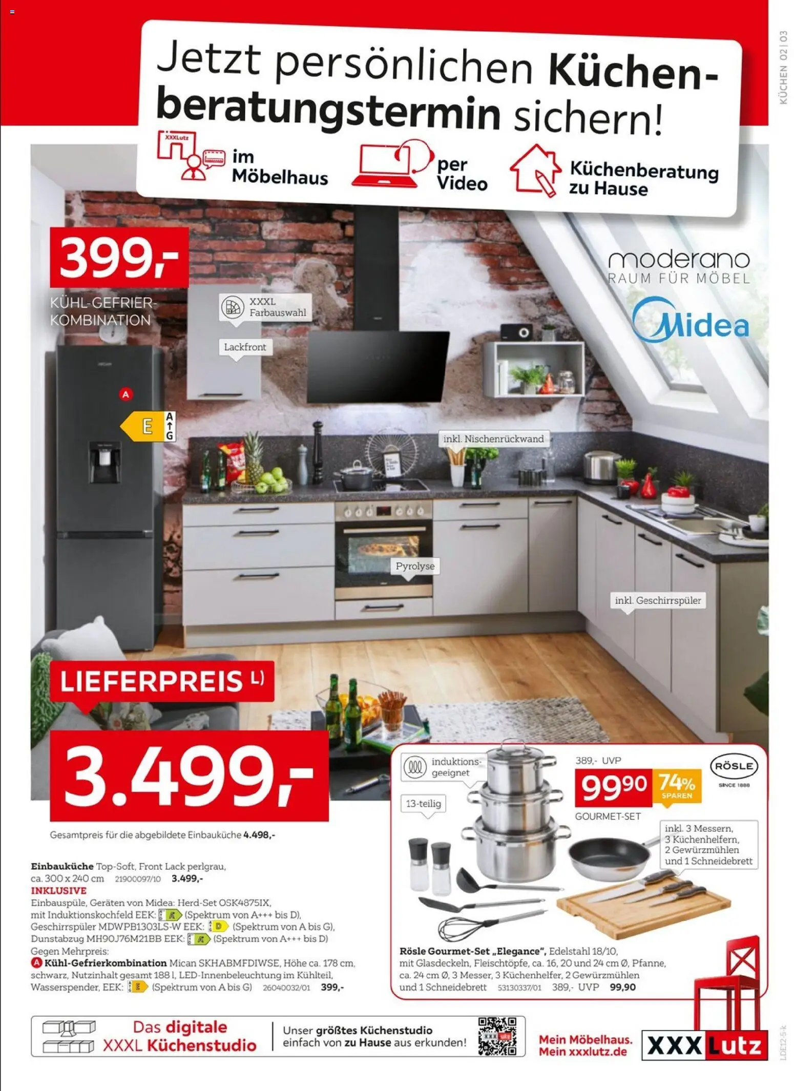 XXXL Lutz - Küchentesterinnen und -tester gesucht – gültig ab 20.12.2025 | Seite: 3 | Produkte: Geschirrspüler, Einbauküche, Kühlgefrierkombination, Video