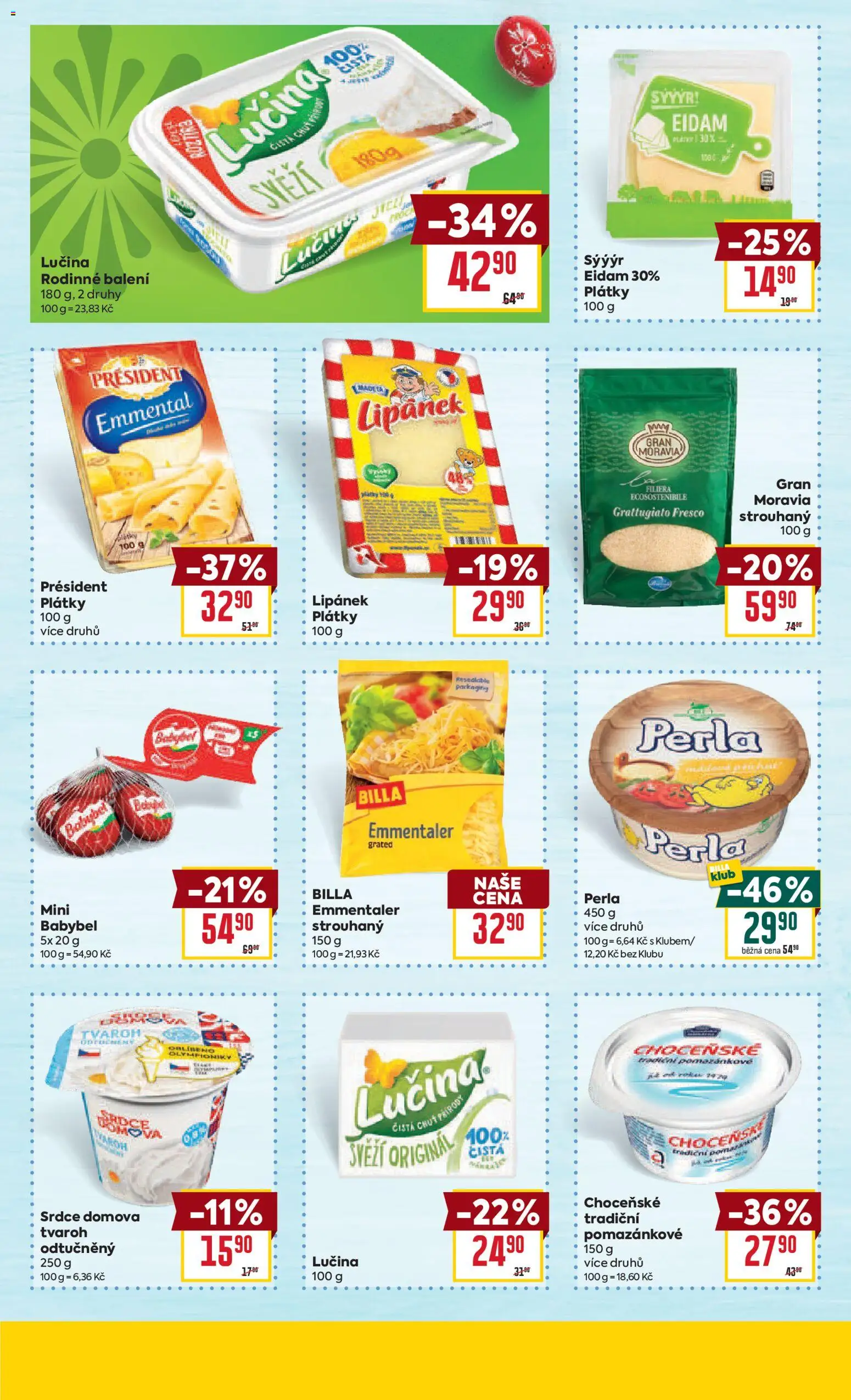 Billa Velký leták od 18.03.2026 | Strana: 20 | Produkty: Lipánek, Lučina, Eidam, Perla