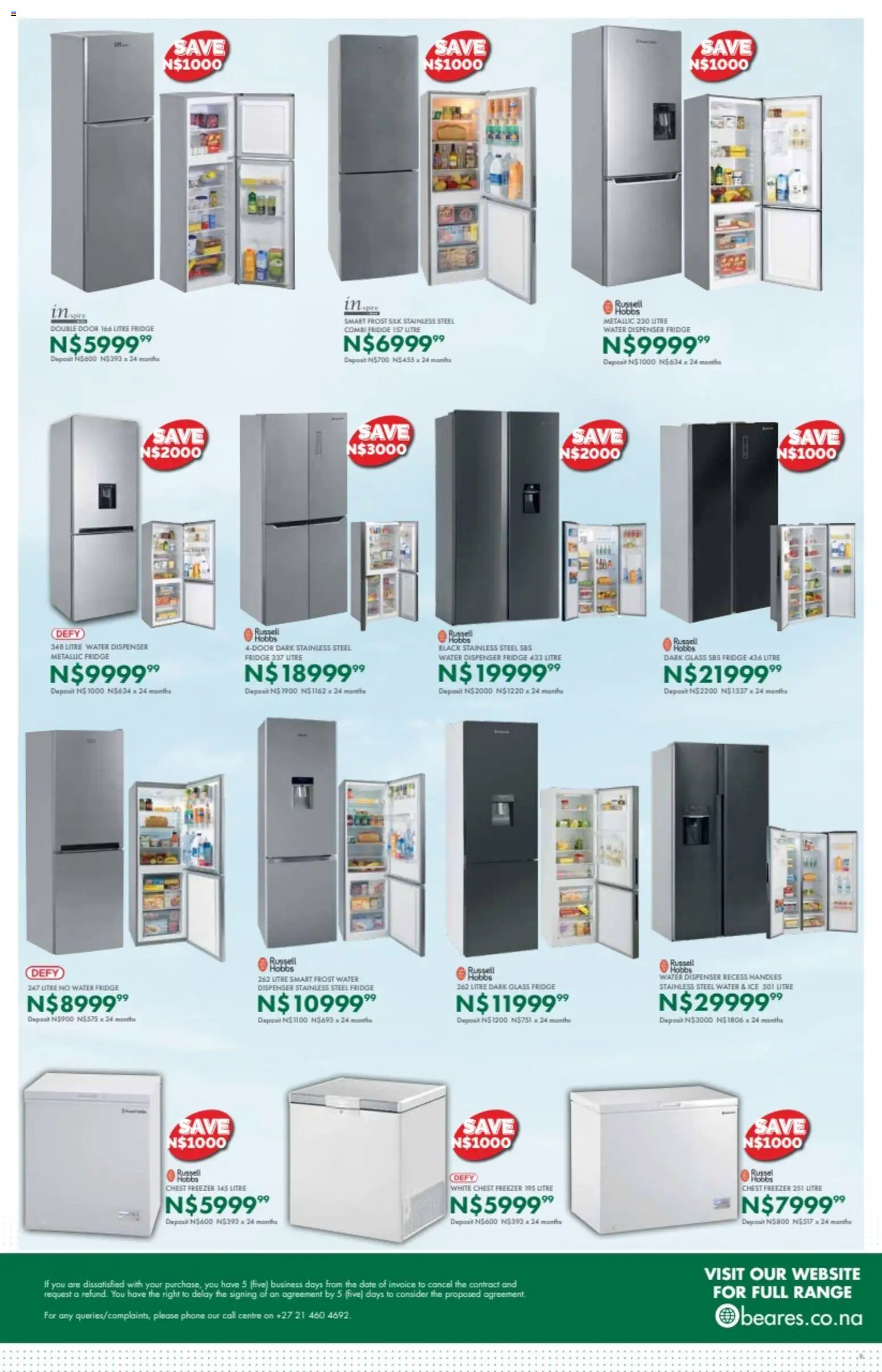 New Beares catalogue – valid from 23.02.2026 | Page: 9 | Products: Freezer, Fridge, Chest freezer, Water