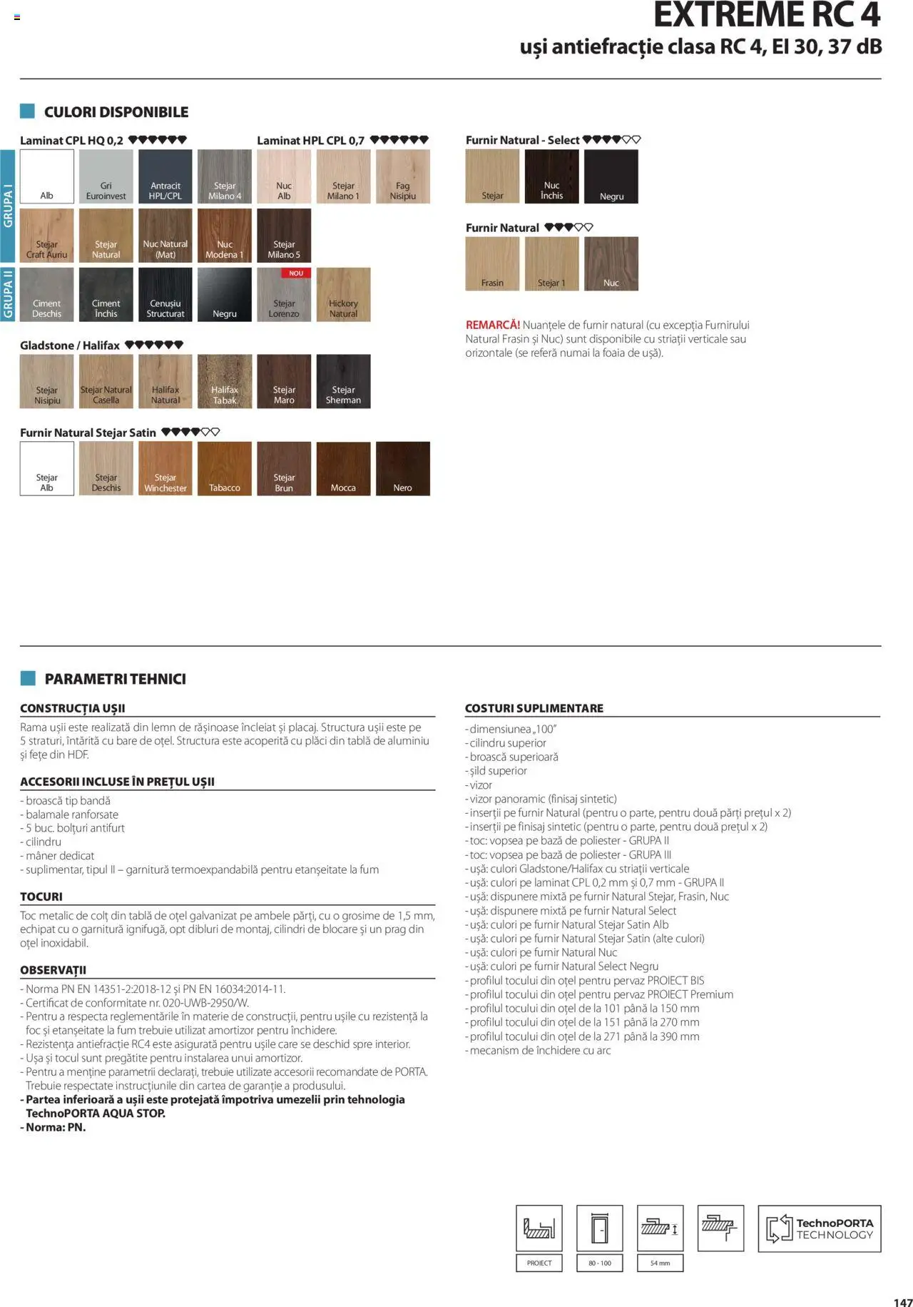 Catalog Proges – valabil de la 01.05.2025 | Pagină: 147 | Produse: Vopsea, Tablă, Mâner, Ușă