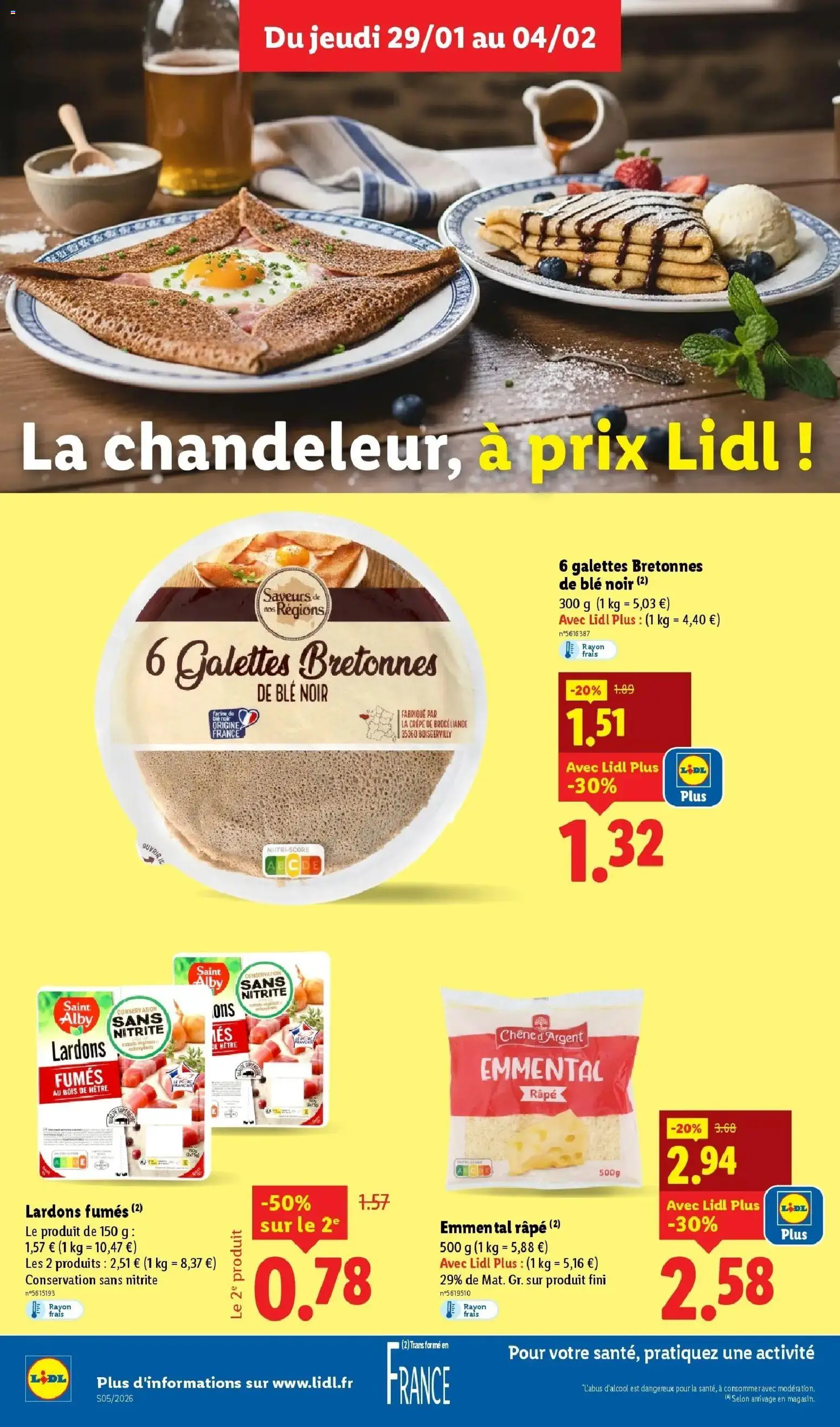Catalogue LIDL du 28/01/2026 | Promo prospectus en ligne | Page: 16 | Produits: Lardons, Emmental