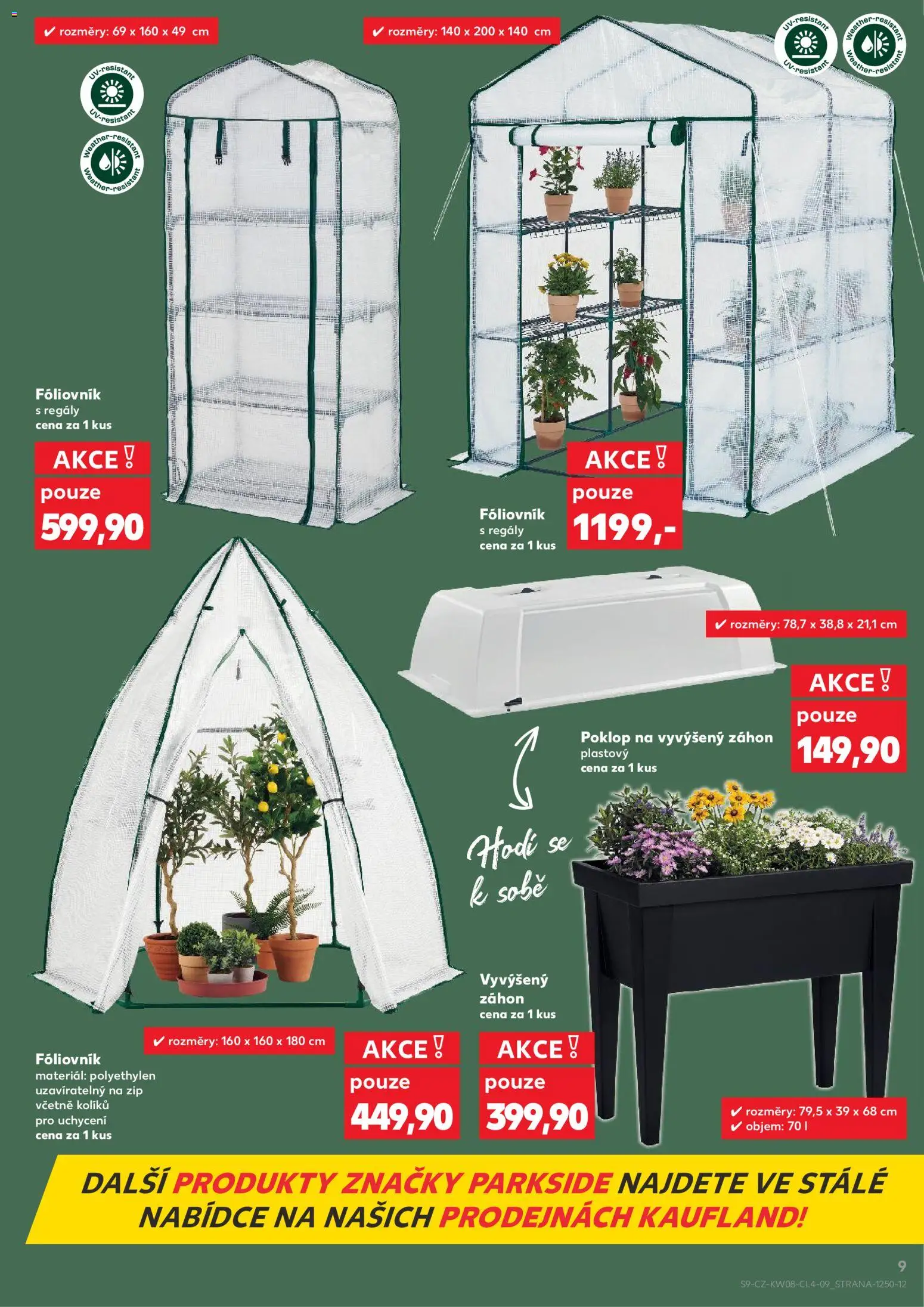 Kaufland leták - Brno od 18.02.2026 | Strana: 9 | Produkty: Regály, Parkside, Fóliovník, Vyvýšený záhon