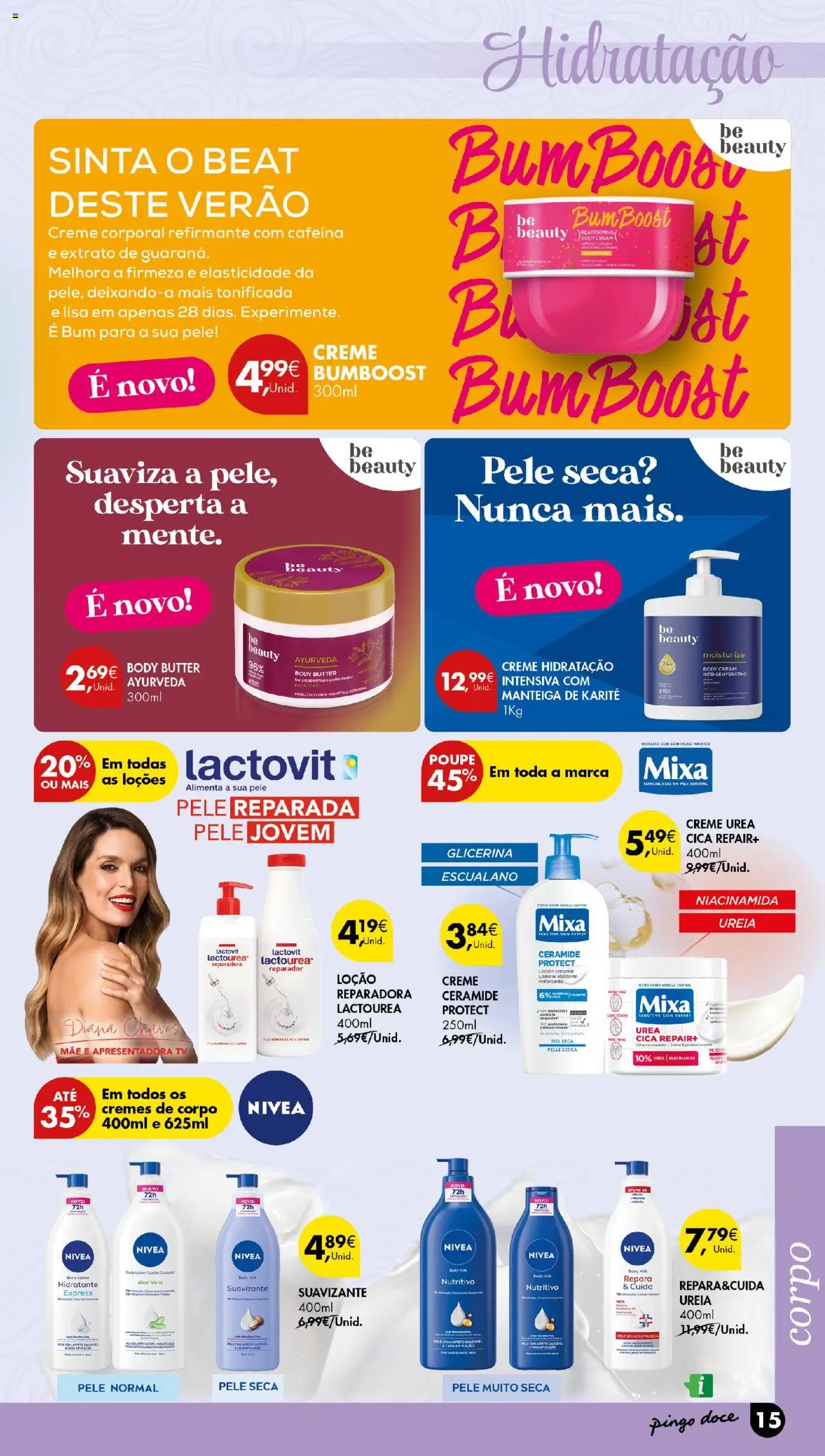 Pingo Doce Beleza │ válido de 19.08.2025 | Página: 15 | Produtos: Creme corporal, Manteiga, Creme