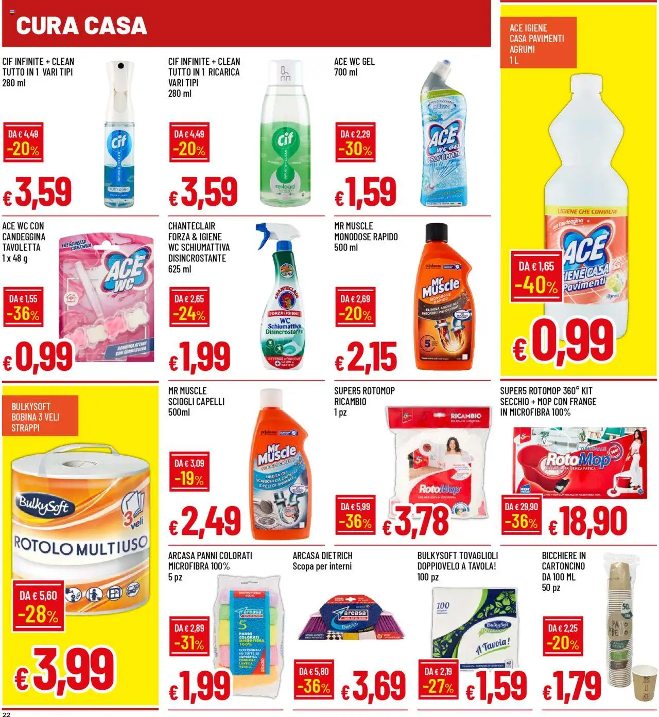 Volantino Famila del 22.09.2025 | Pagina: 22 | Prodotti: Candeggina, Agrumi, Scopa, WC