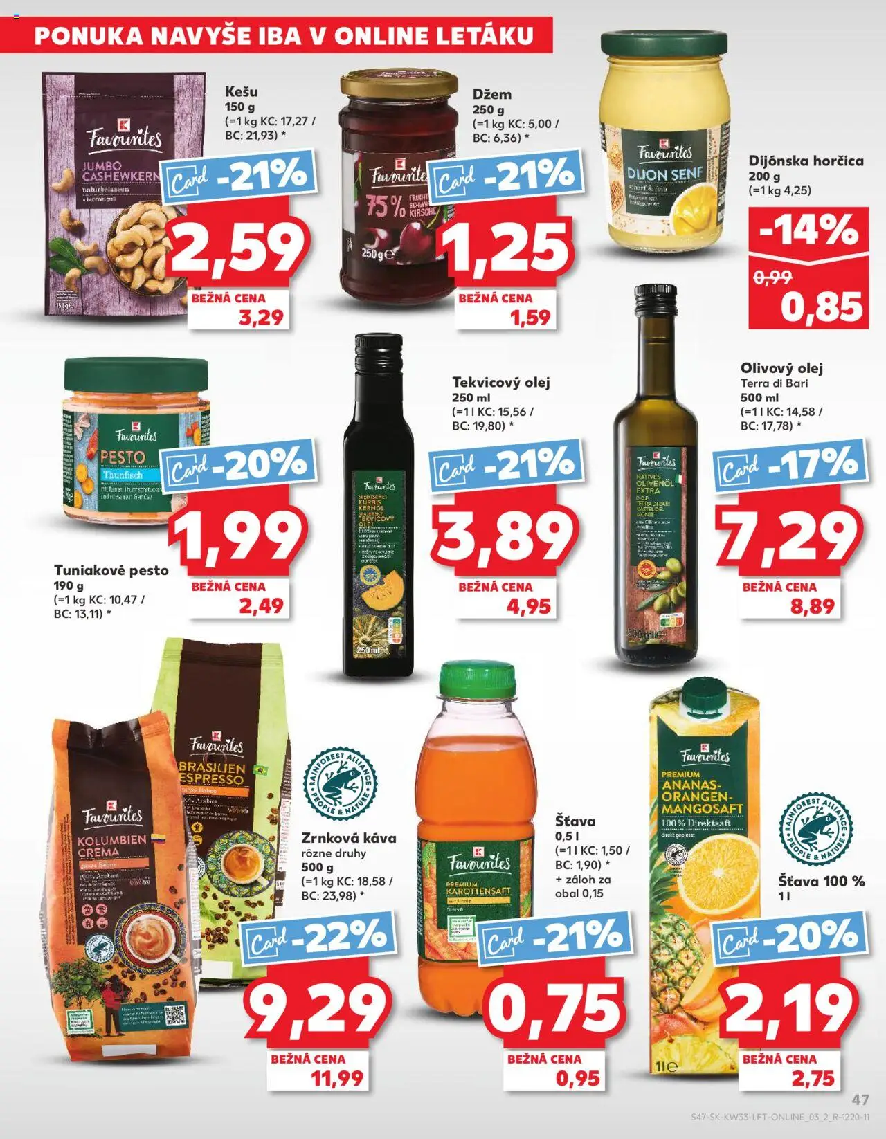 Kaufland SK akciós ujság - amely érvényes a következő dátumtól: 14.08.2025 | Oldal: 47 | Termékek: Pesto