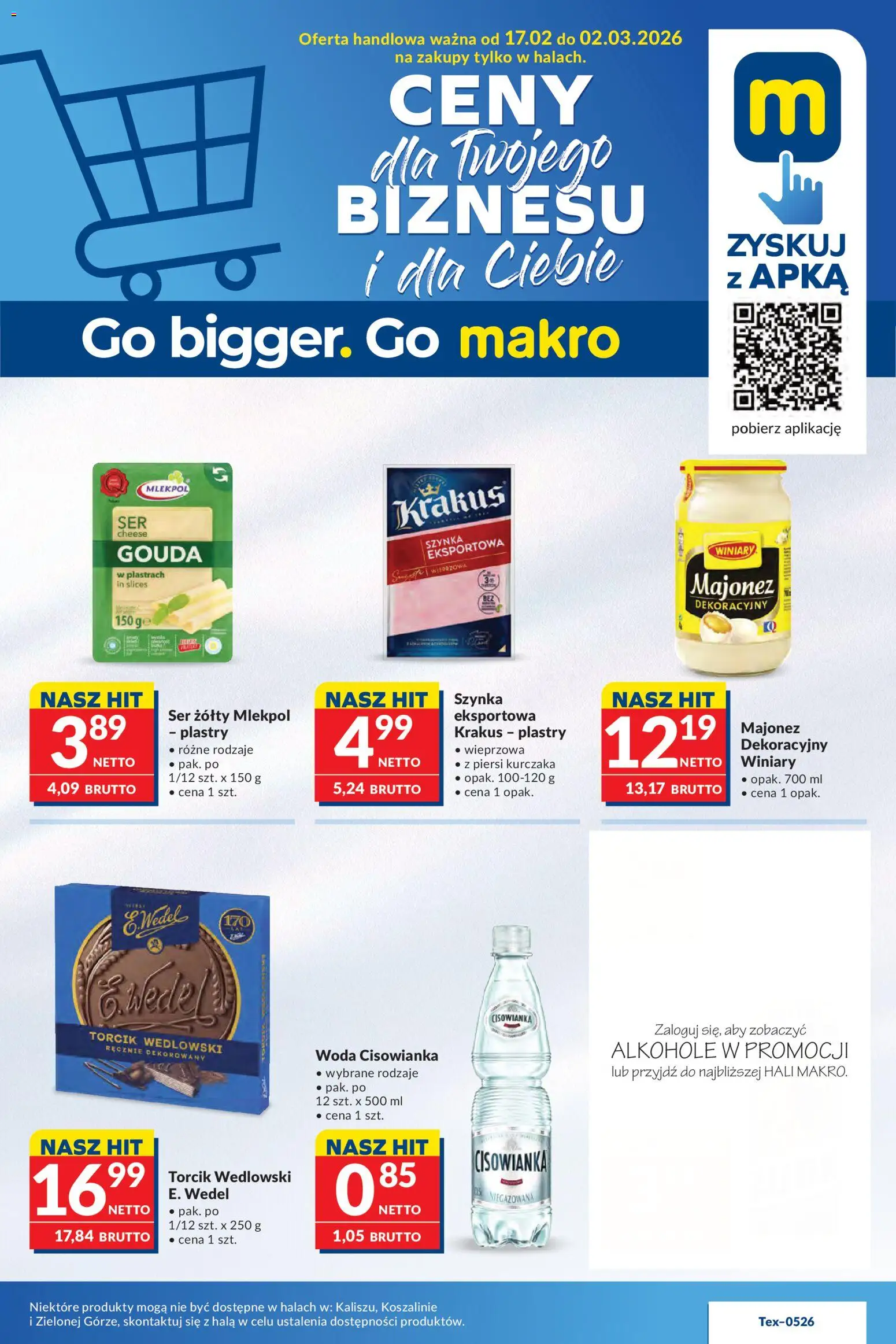 Makro Gazetka od 17.02.2026 | Strona: 1 | Produkty: Ser żółty, Piersi, Ser, Woda