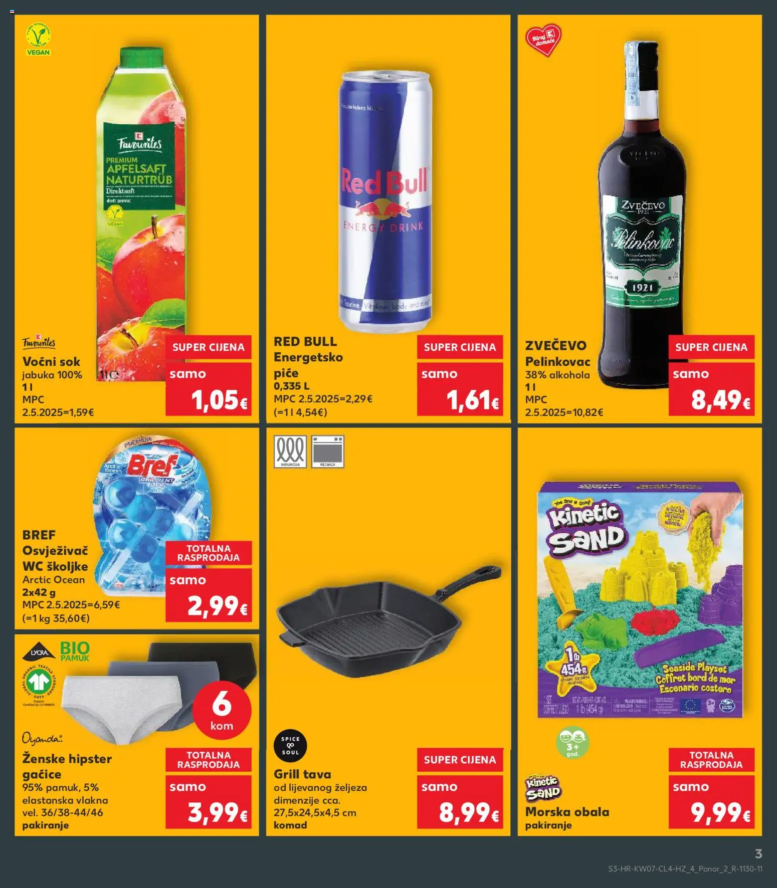 Kaufland HR akciós ujság - amely érvényes a következő dátumtól: 11.02.2026 | Oldal: 3 | Termékek: Body, Red bull, WC, Vegán