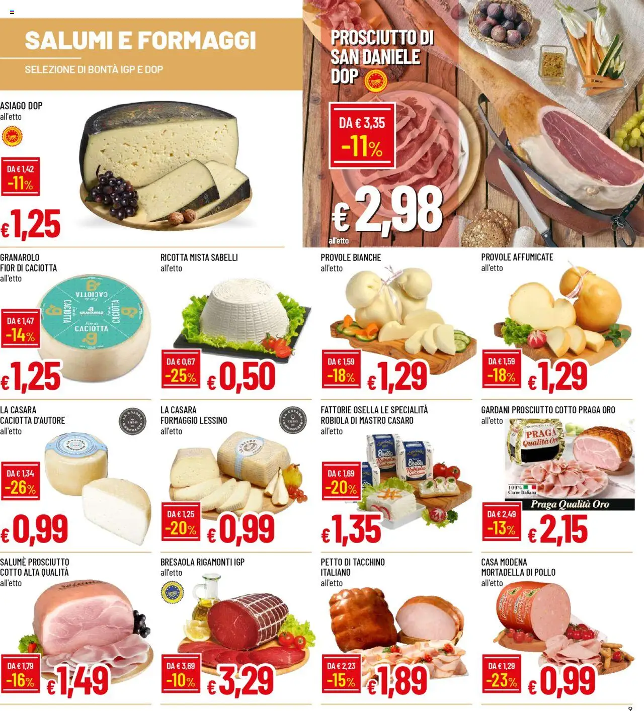 Volantino Galassia del 06.10.2025 | Pagina: 9 | Prodotti: Tacchino, Formaggio, Mortadella, Robiola