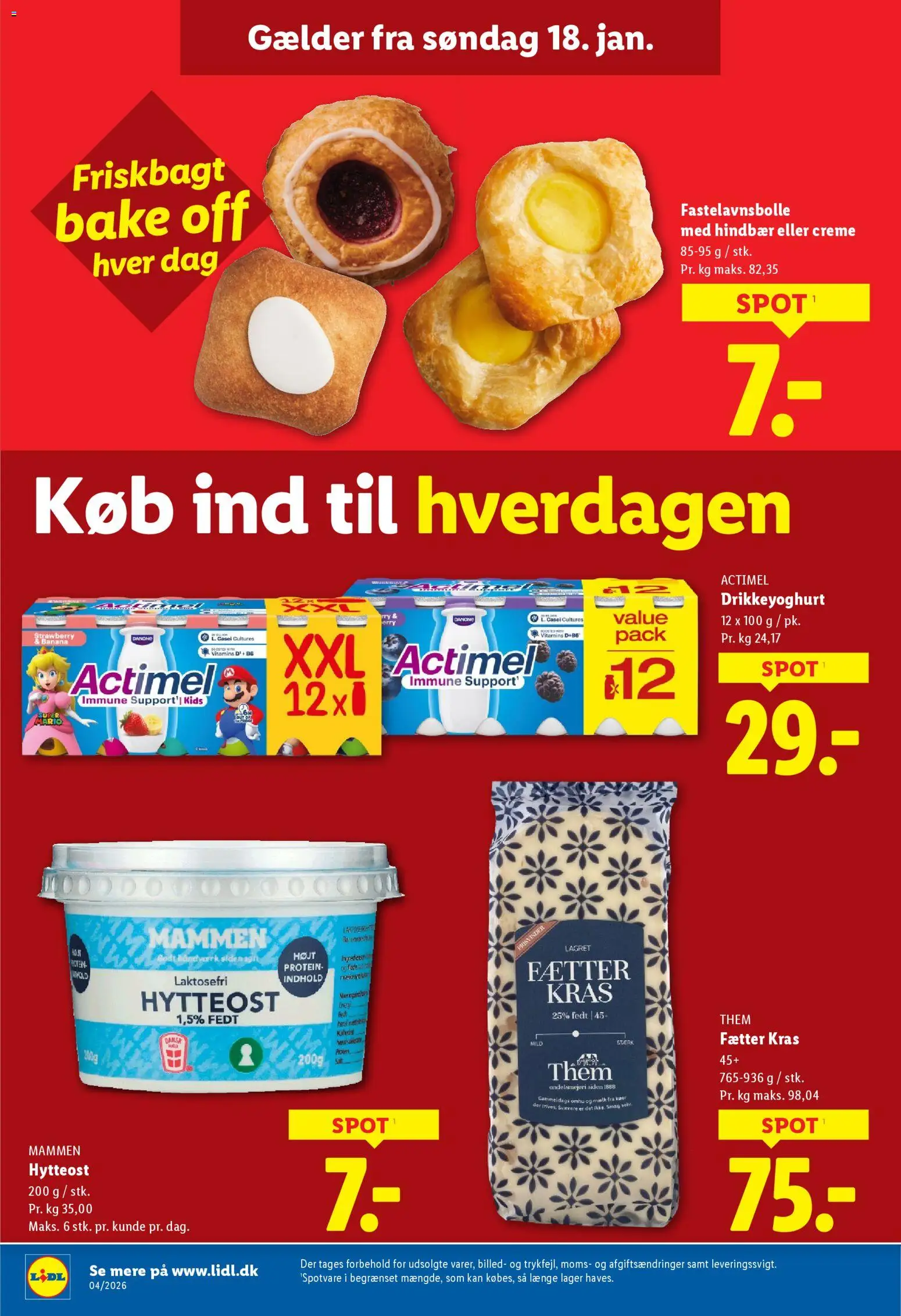 Lidl tilbudsavis – gyldig fra 18.01.2026 | Side: 19 | Produkter: Mælk, Creme, Hindbær, Drikkeyoghurt