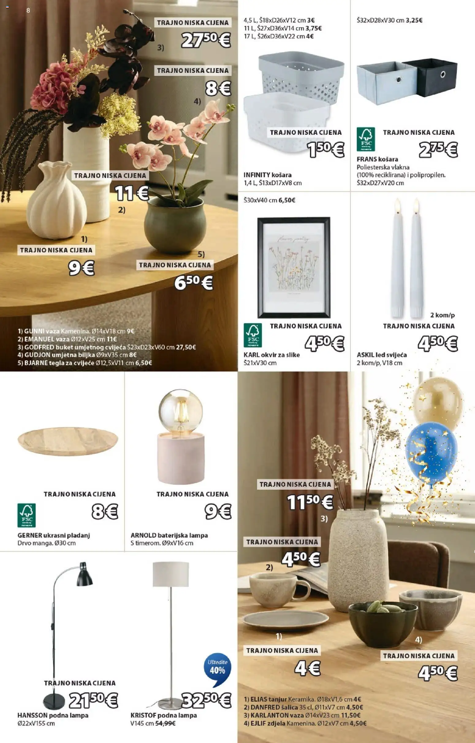 JYSK katalog | vrijedi od 22.10.2025 | Stranica: 8 | Proizvodi: Cvijeće, Vaza, Šalica, Zdjela