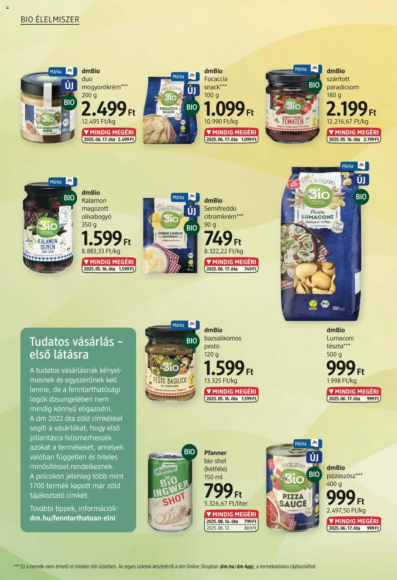 DM Drogerie Markt akciós ujság - amely érvényes a következő dátumtól: 14.08.2025 | Oldal: 18 | Termékek: Pesto, Pizza, Paradicsom, Olívabogyó