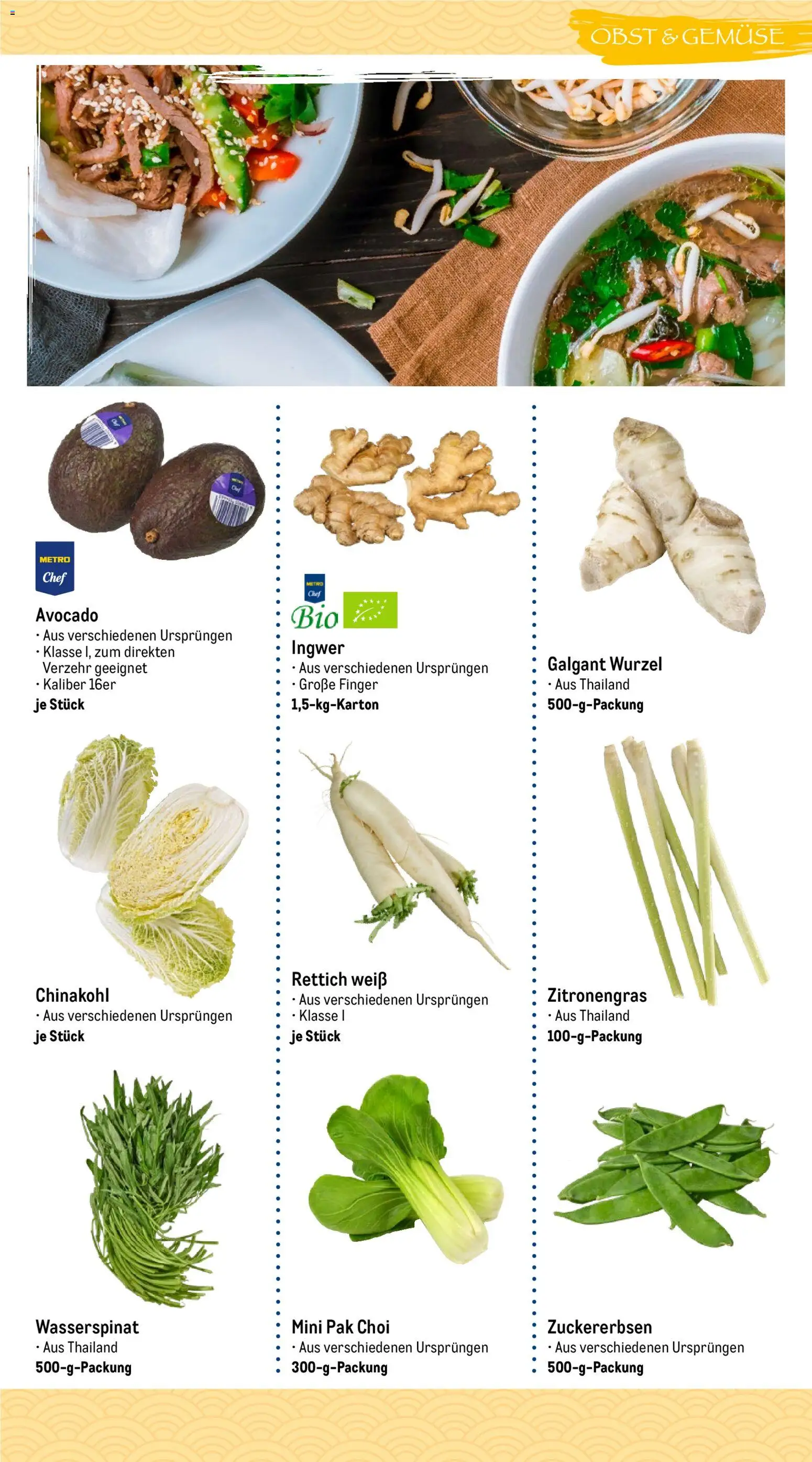 Metro Highlights Asiatische Gastronomie – gültig ab 01.01.2026 | Seite: 6 | Produkte: Zitronengras, Avocado, Gemüse, Chinakohl