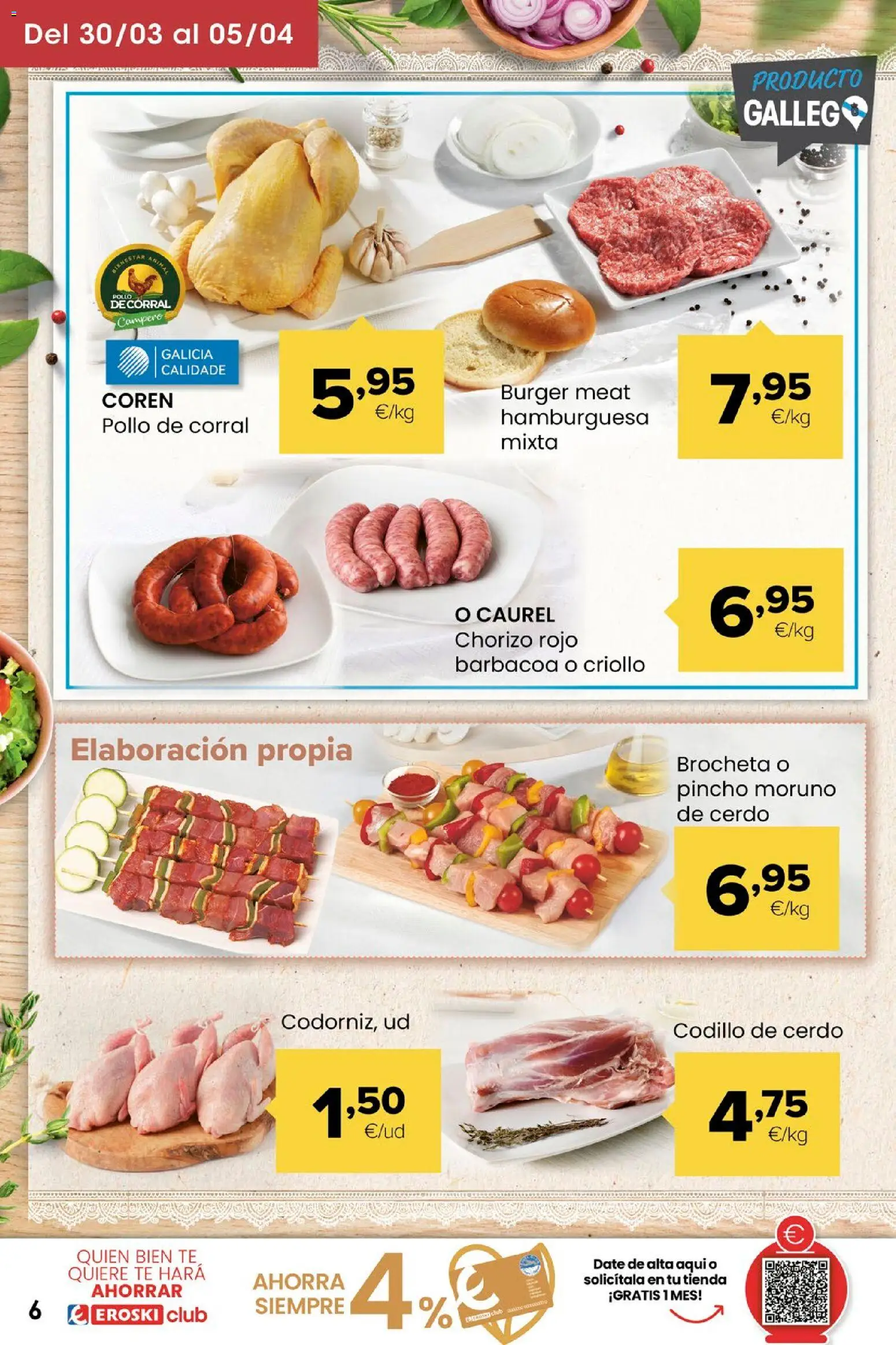 Eroski folleto │ válido desde el 26.03.2026 | Página: 6 | Productos: Cerdo, Té, Barbacoa, Σοκολατούχο γάλα