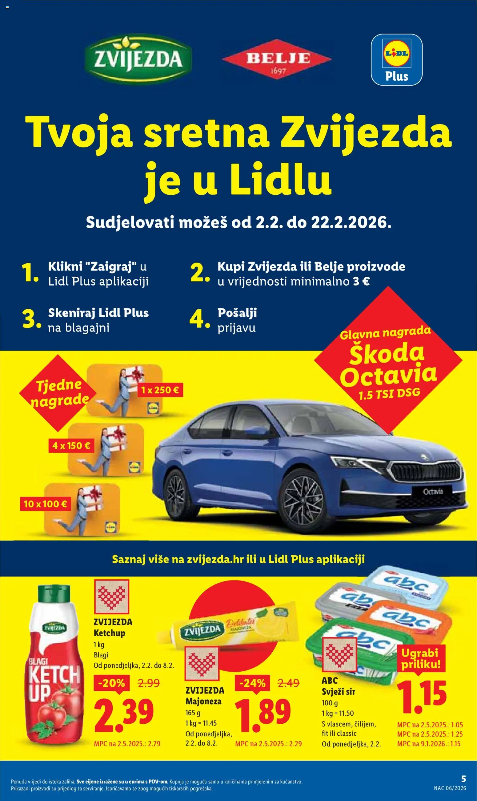 Lidl katalog | vrijedi od 02.02.2026 | Stranica: 5 | Proizvodi: Sir, Svježi sir, Majoneza