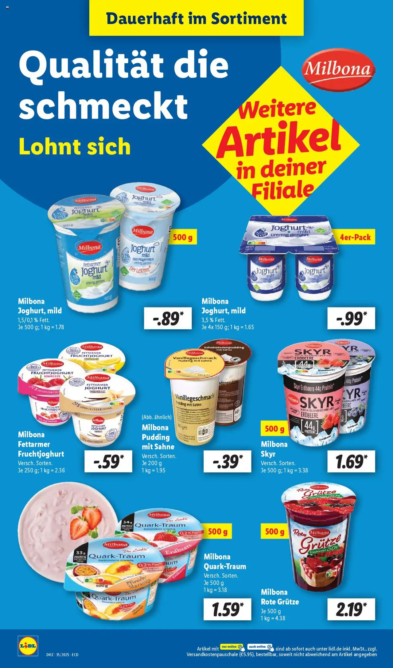 Lidl Prospekt 	 - gültig ab dem 25.08.2025 | Seite: 24 | Produkte: Joghurt, Fruchtjoghurt, Pudding, Skyr
