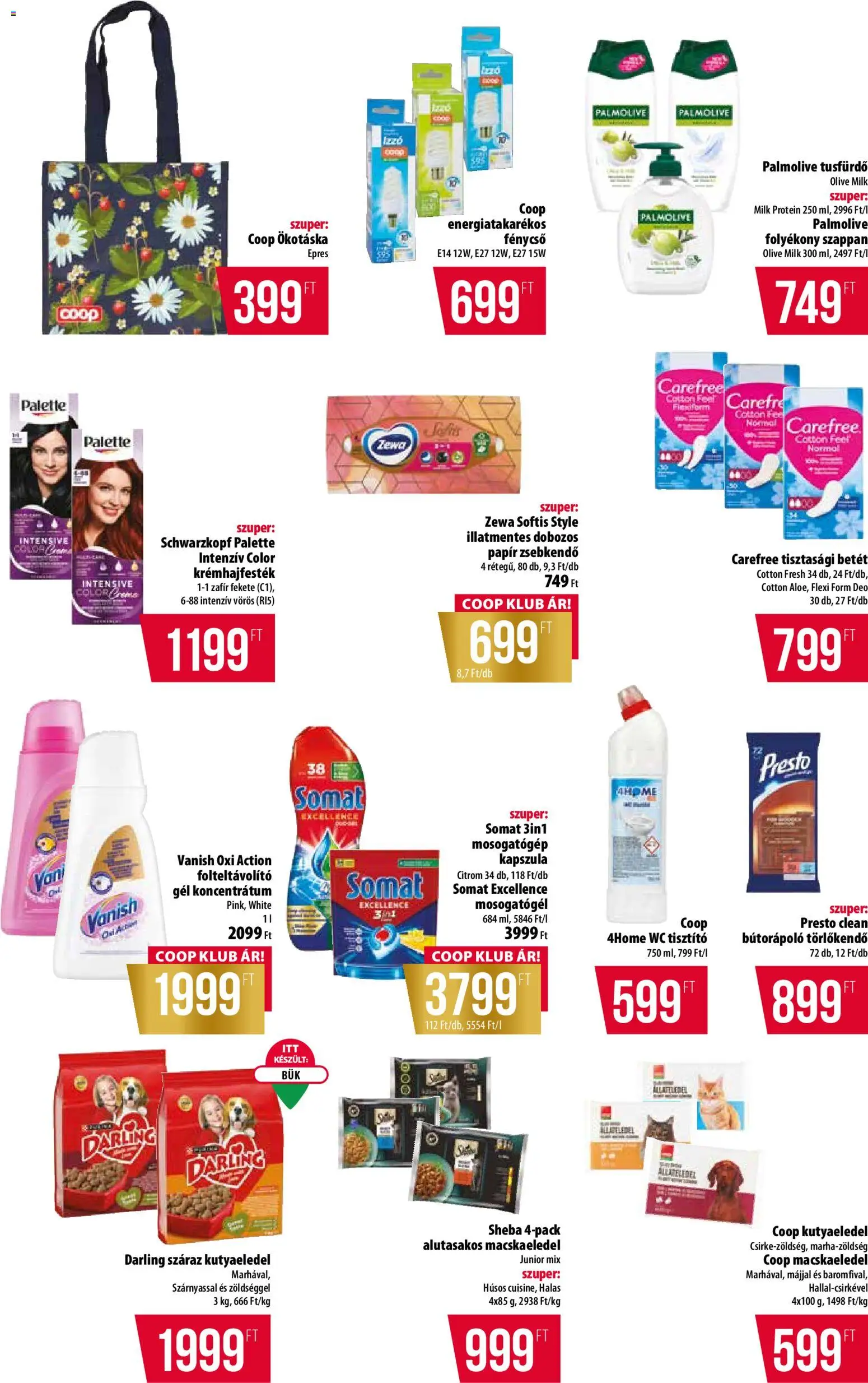 COOP akciós ujság - amely érvényes a következő dátumtól: 12.03.2026 | Oldal: 11 | Termékek: Somat, Macskaeledel, Folteltávolító, Tusfürdő
