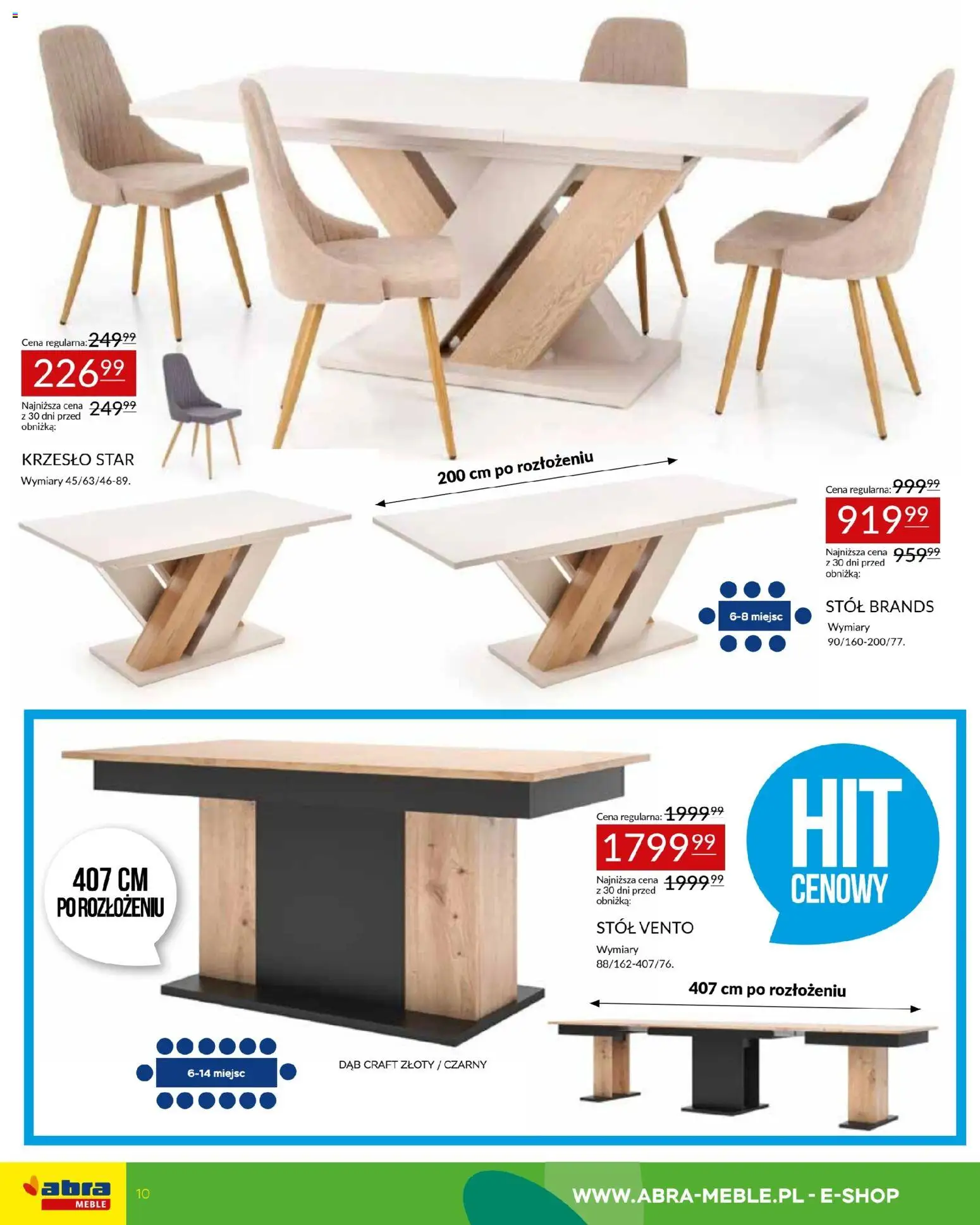 Abra meble gazetka od 12.03.2026 | Strona: 10 | Produkty: Stół, Krzesło