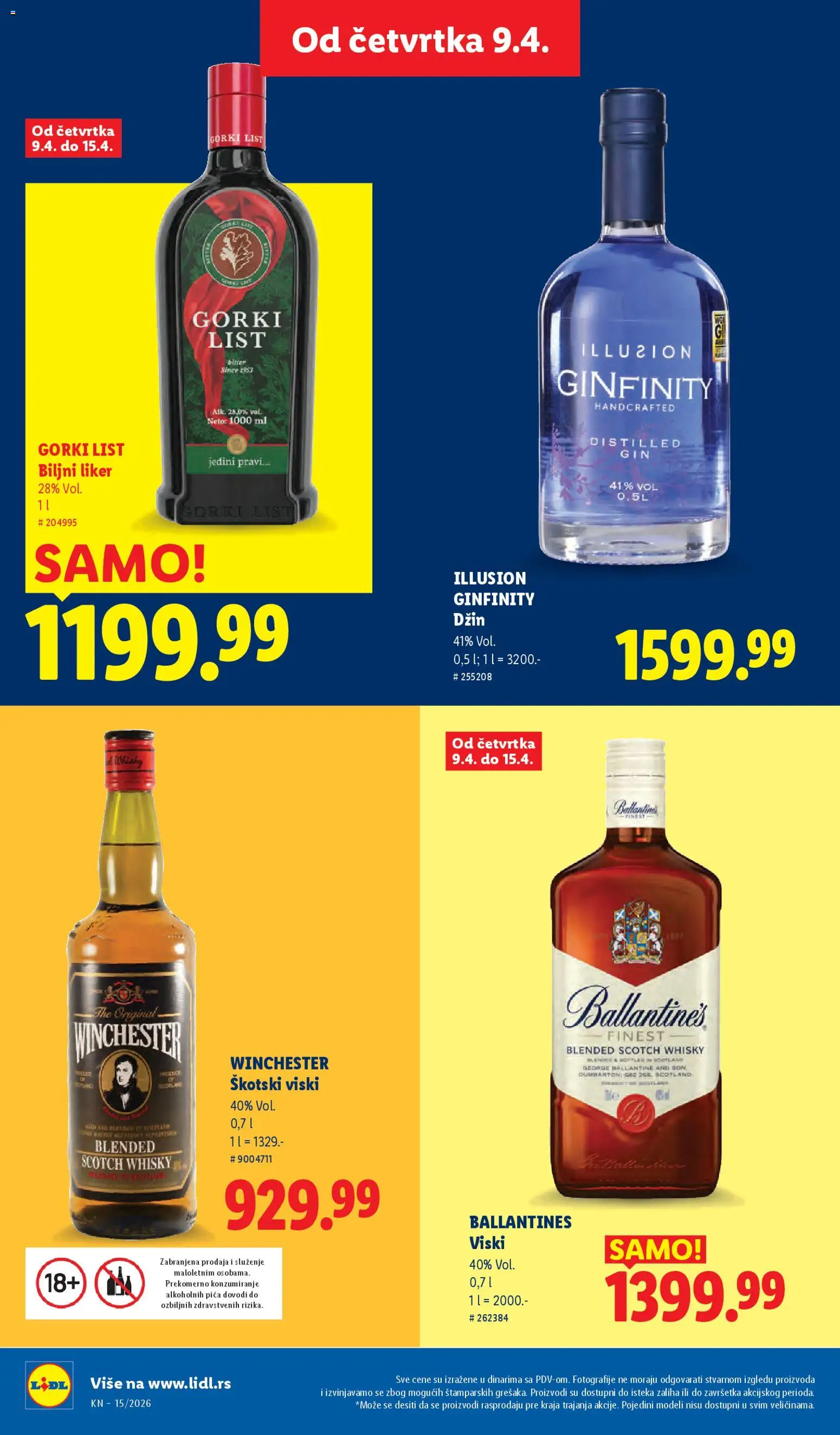 Lidl katalog - važi od 09.04.2026 | Strana: 40 | Proizvode: Liker, Džin, Gin, Pica
