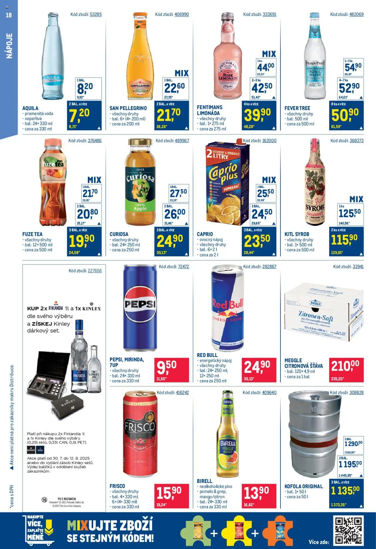 Makro leták - Gastronomie od 30.07.2025 | Strana: 18 | Produkty: Pivo, Fuze Tea, Kofola, Red Bull