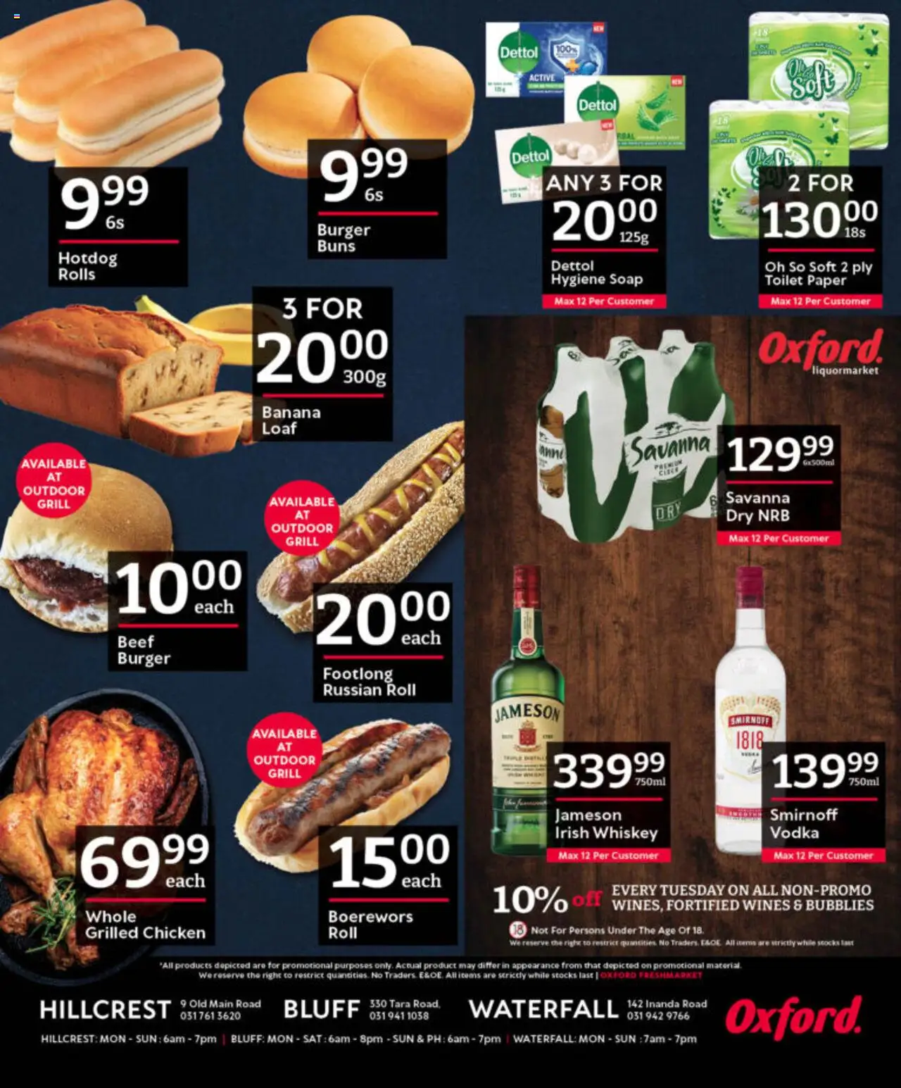 Oxford Freshmarket - Price Drop │ valid from 31.07.2025 | Page: 3 | Products: Boerewors, Toilet, Whiskey, Paper