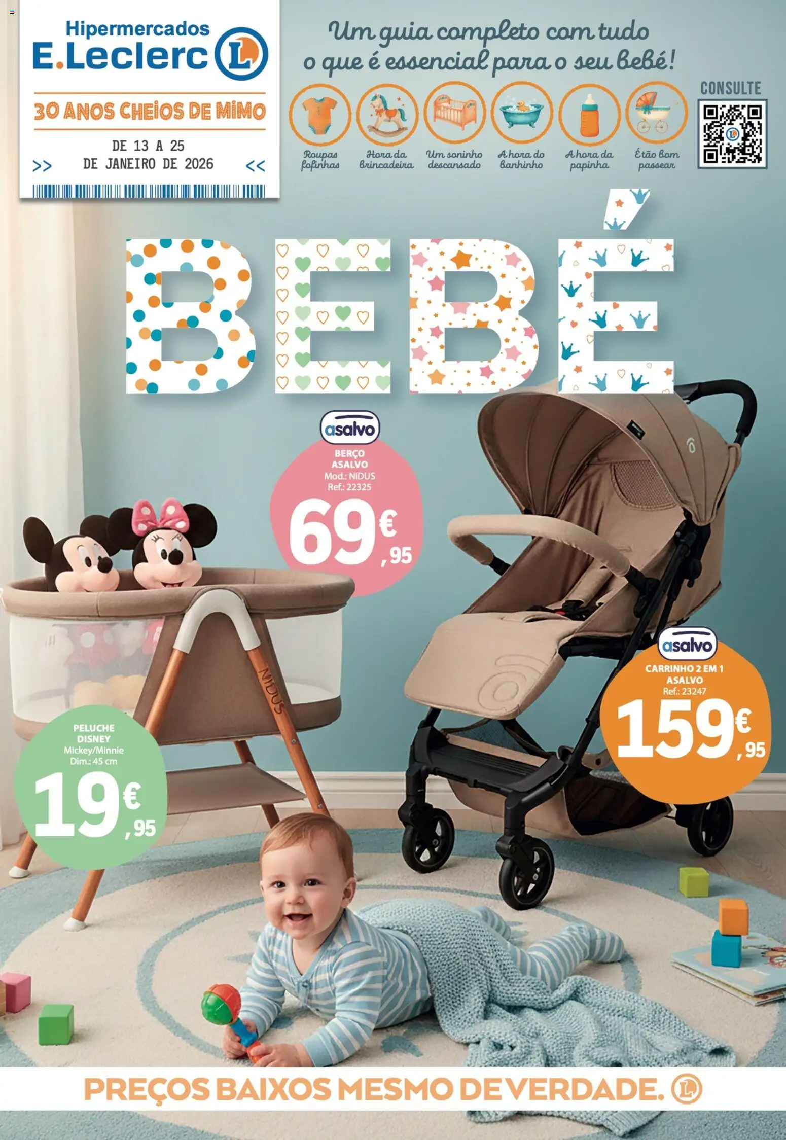 E.Leclerc Especial Bebé │ válido de 13.01.2026 | Página: 1 | Produtos: Berço, Roupas