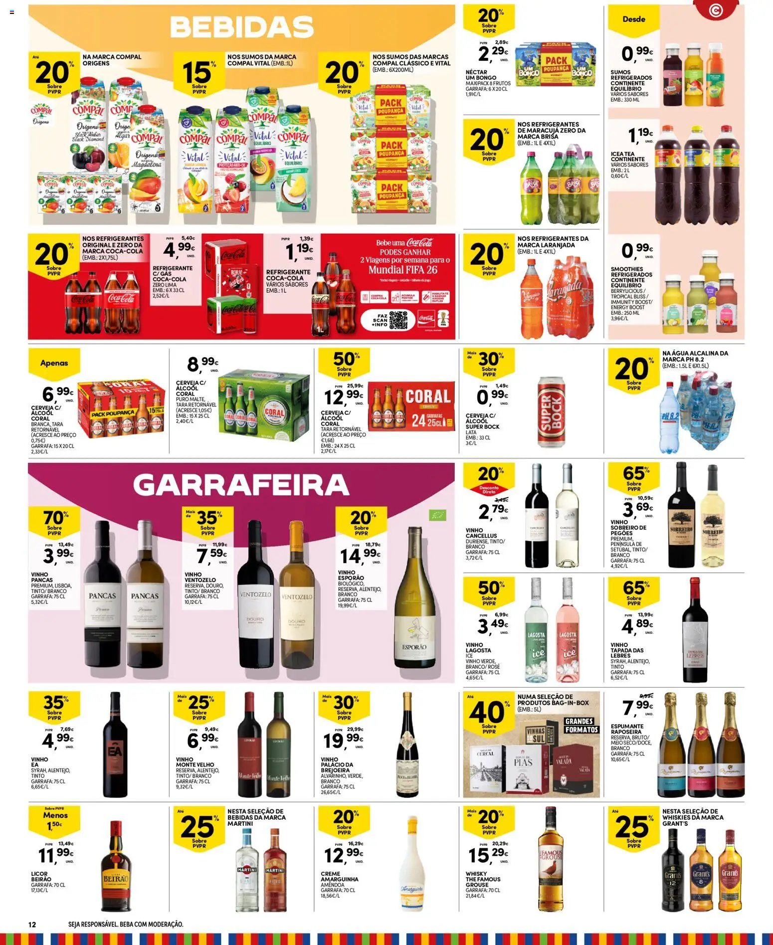 Continente - Madeira Folheto Semanal │ válido de 24.02.2026 | Página: 12 | Produtos: Agua, Lagosta, Licor, Cerveja