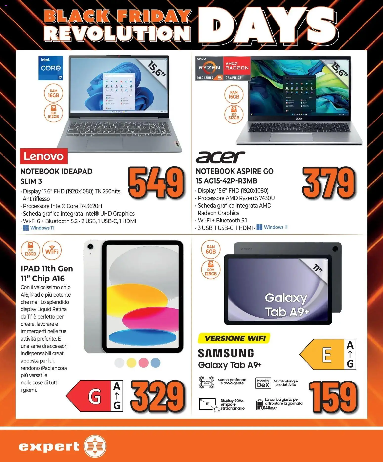 Volantino Expert del 13.11.2025 | Pagina: 3 | Prodotti: Notebook, Ipad, Samsung