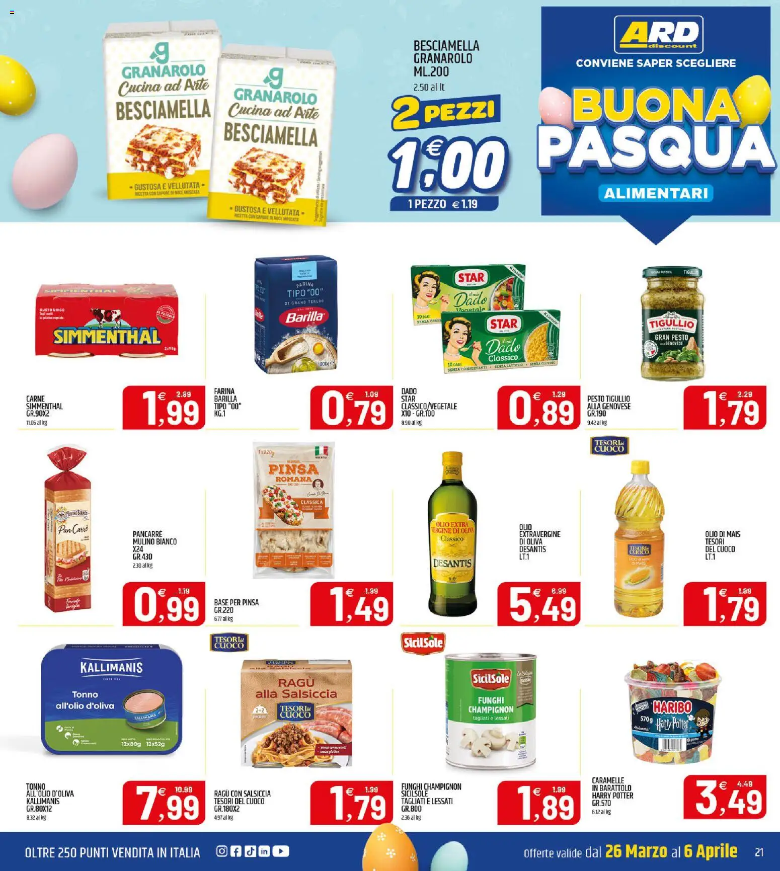 Volantino ARD Discount del 24.03.2026 | Pagina: 21 | Prodotti: Caramelle, Salsiccia, Pesto, Ragú