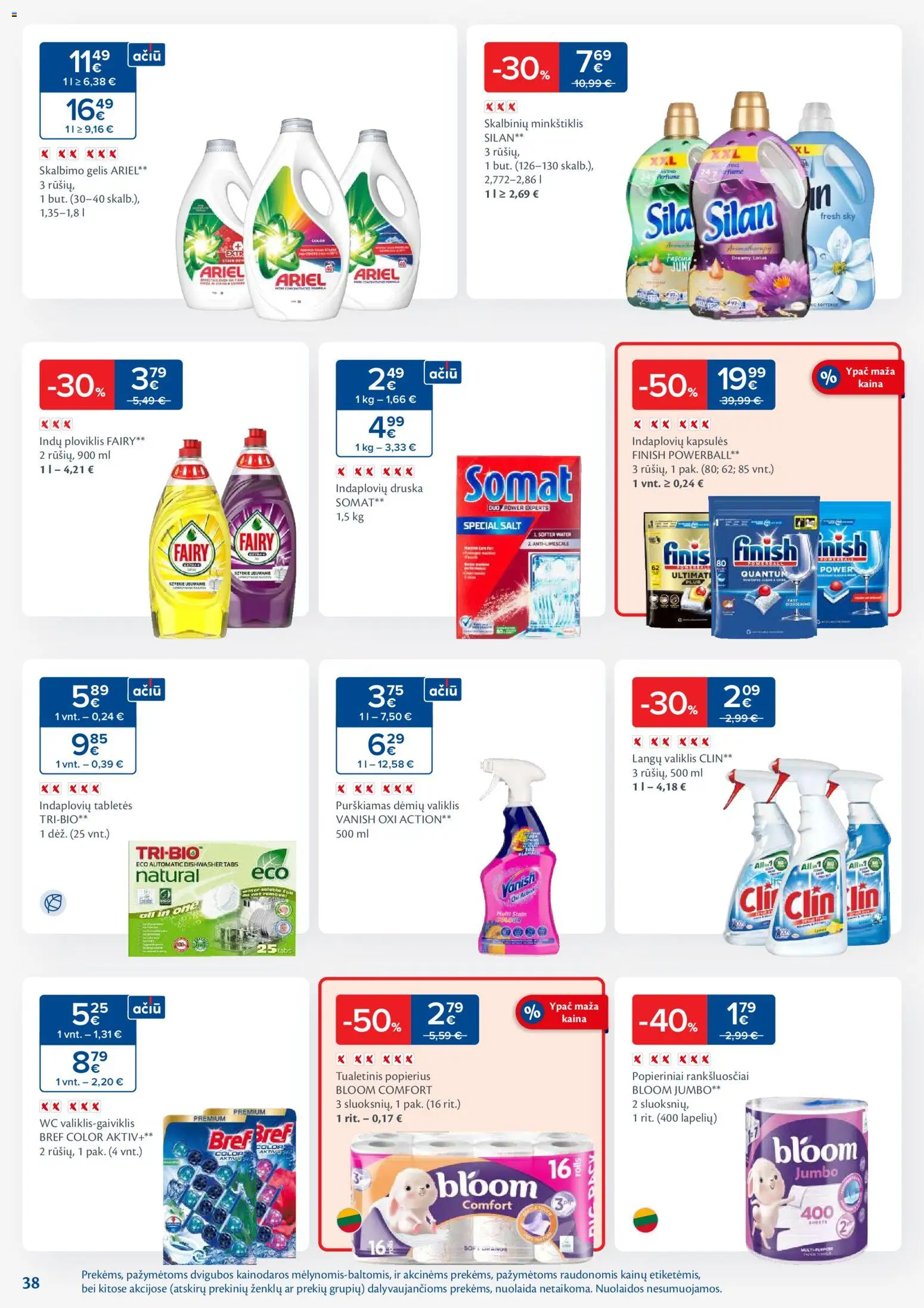 MAXIMA akcijos nuo 25.11.2025 | Puslapis: 38 | Prekių: Wc, Ploviklis, Indaplovių kapsulės, Indų ploviklis