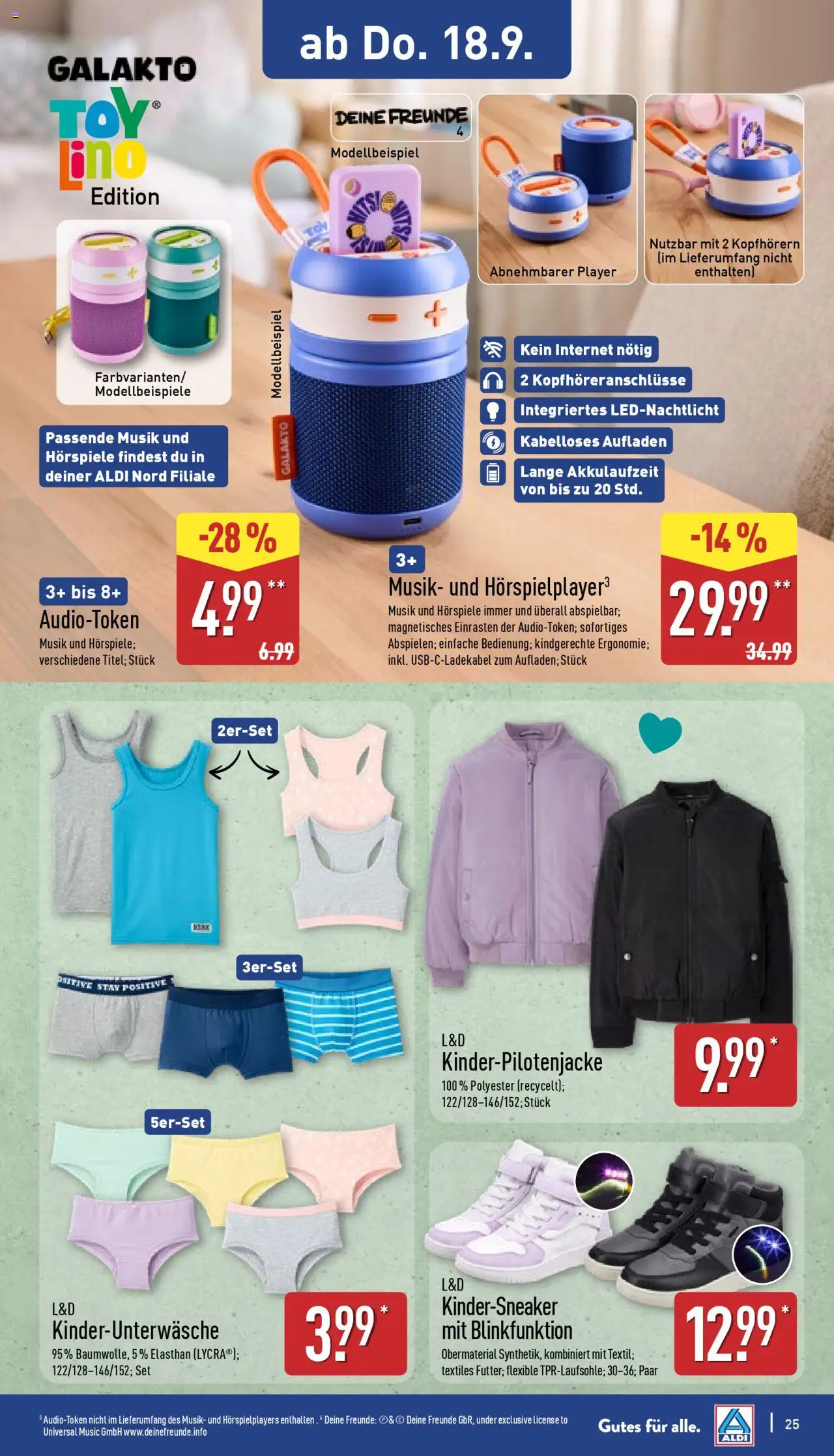 Aldi Prospekt 	 – gültig ab 15.09.2025 | Seite: 25 | Produkte: Player