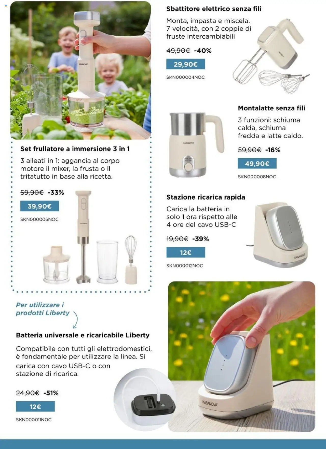 Volantino Kasanova del 16.09.2025 | Pagina: 19 | Prodotti: Frullatore, Latte, Cavo, Batteria