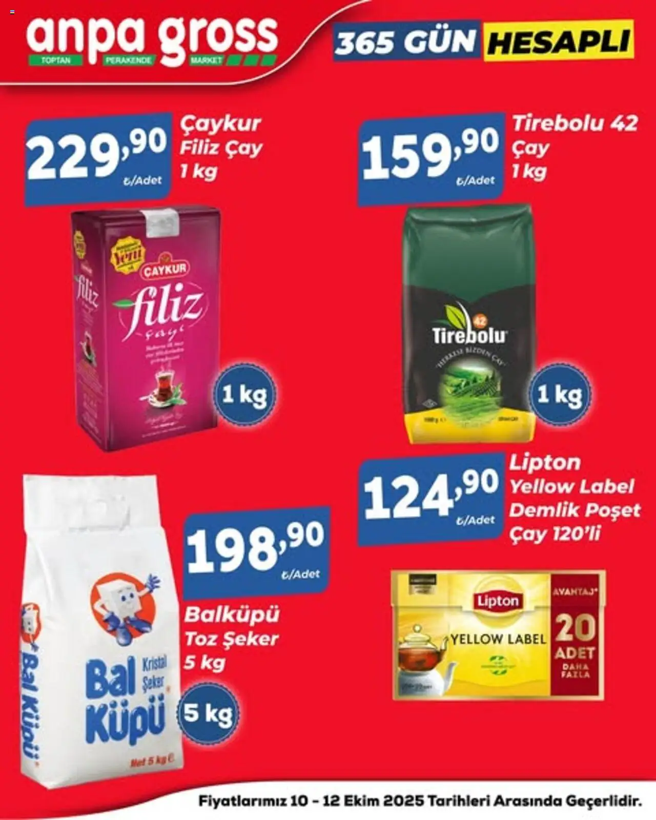 Anpa Gross Hafta Sonu Fırsatları - 10.10.2025 tarihinden itibaren geçerlidir | Sayfa: 13 | Ürünler: Çay, Şeker, Toz şeker, Demlik